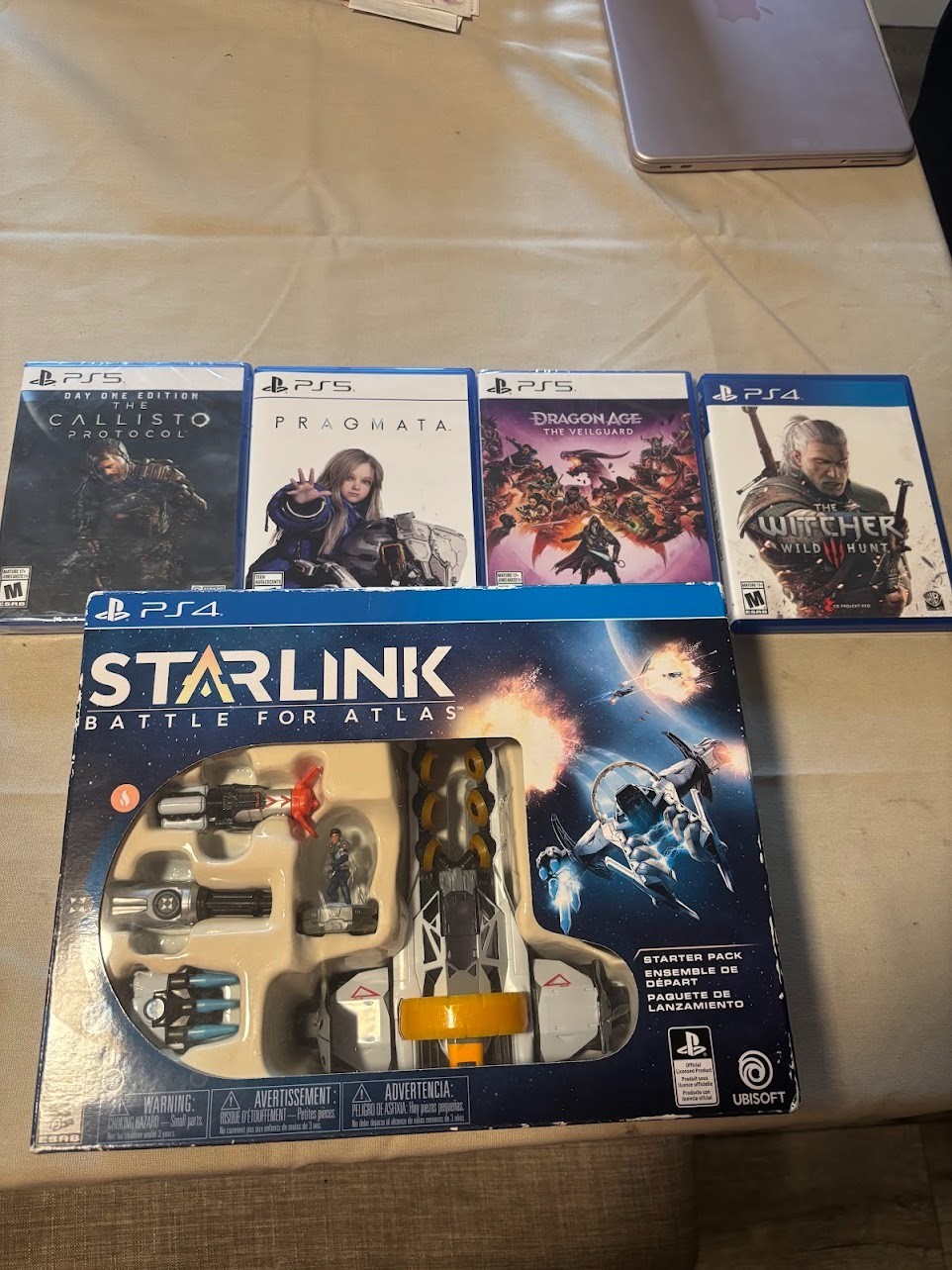 PS5 Game Lot Pragmata, Callisto Protocol Dragon Age Veilguard + Witcher 3 PS4