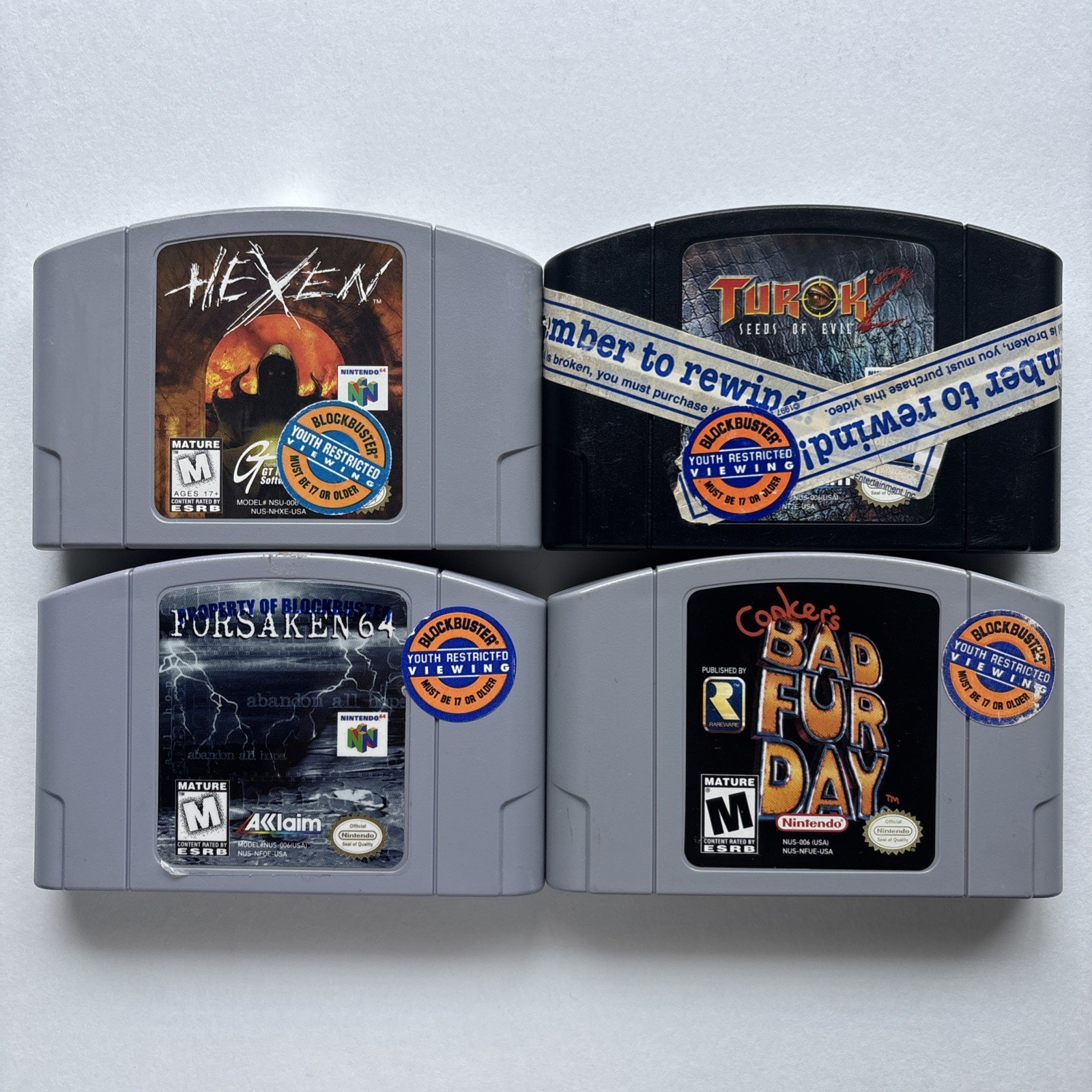 Blockbuster Must Be 17 Stickers Conkers Bad Fur Day Hexen Nintendo 64 N64 Rare