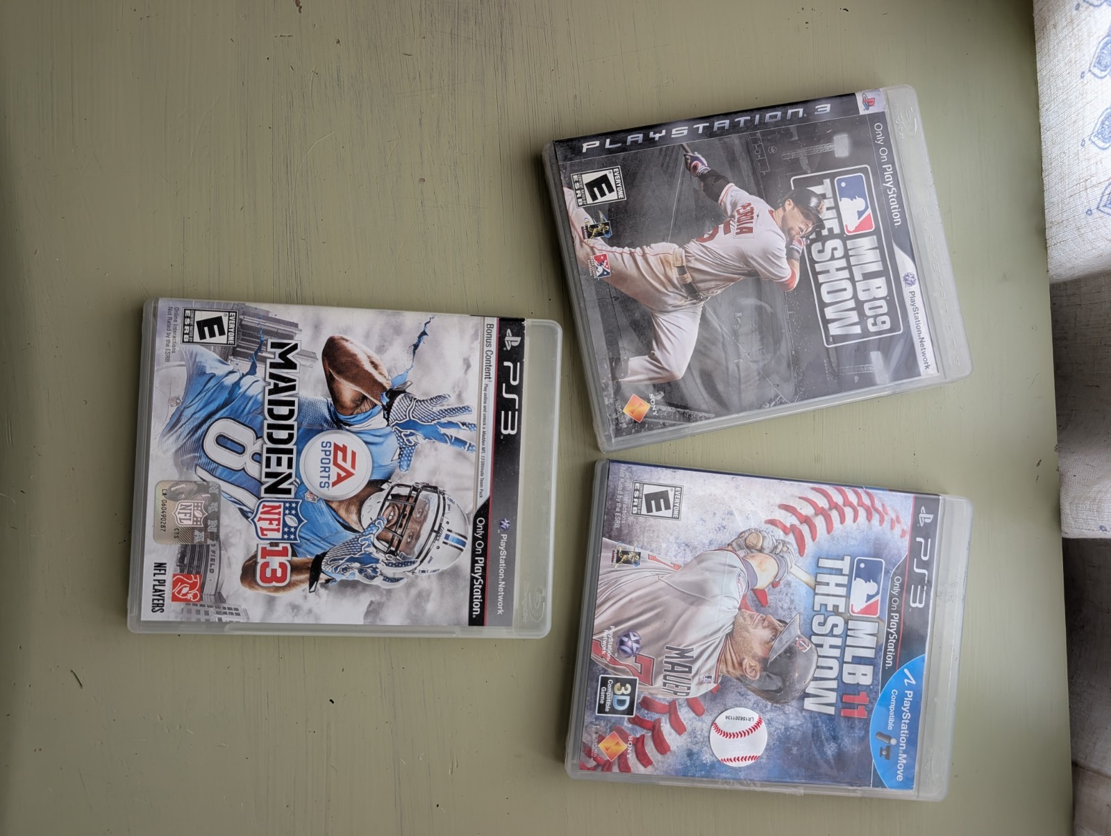 Sony PS3 Sports Games Lot Of 3: MLB 09 The Show MLB 11 The Show Madden NFL 13
