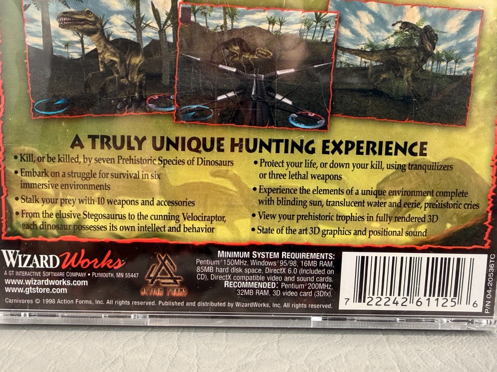 Carnivores PC Prehistoric Hunting Game CD-ROM Windows 98/95 New Sealed