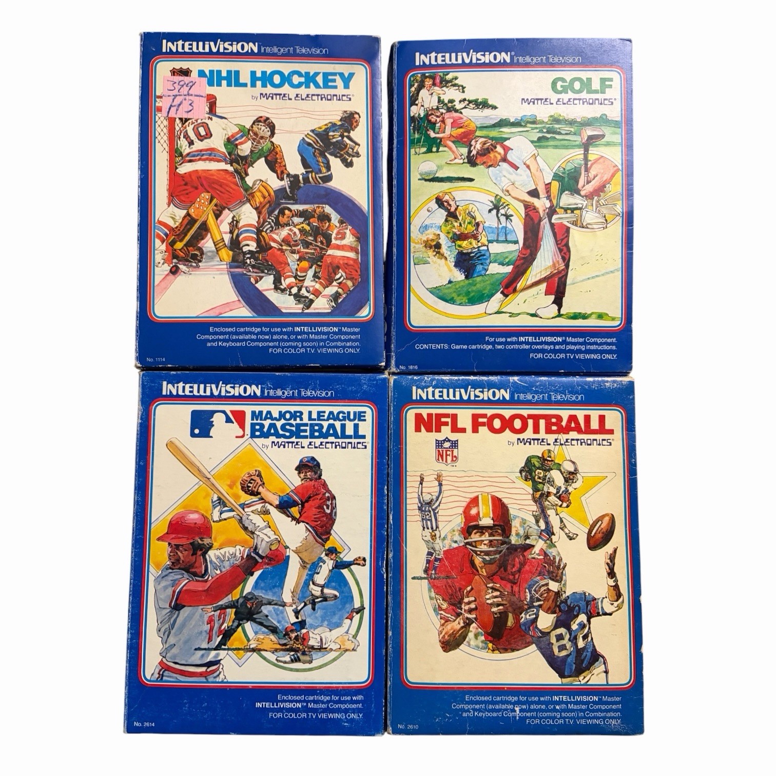 Mattel IntelliVision Sports Game Bundle – 4 Games (CIB/Partial)