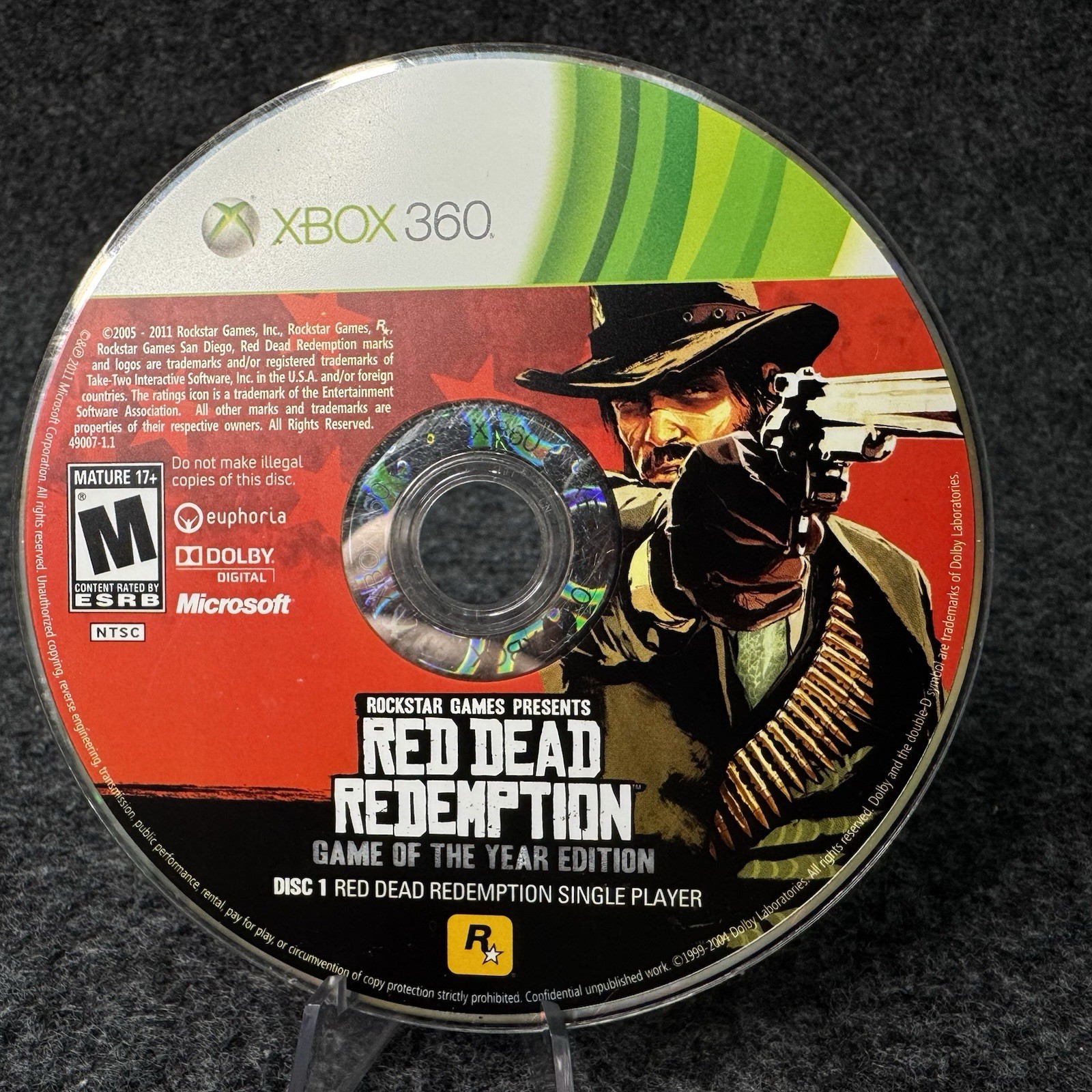 Red Dead Redemption Game Of The Year Edition Xbox 360 Disc 1 Single Player