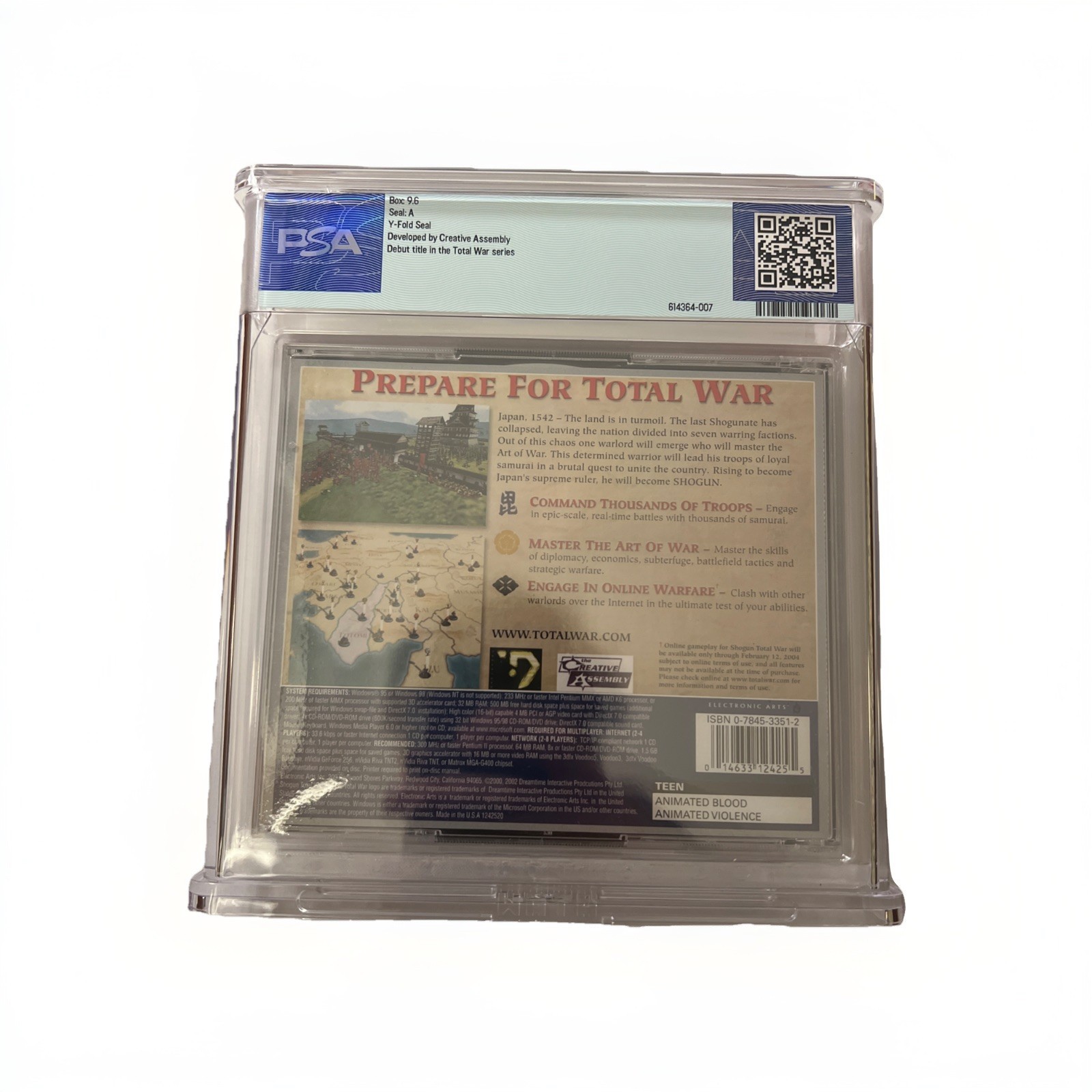 Shogun Total War – PC, 2000 – PSA Graded 9.6 A – Rare!