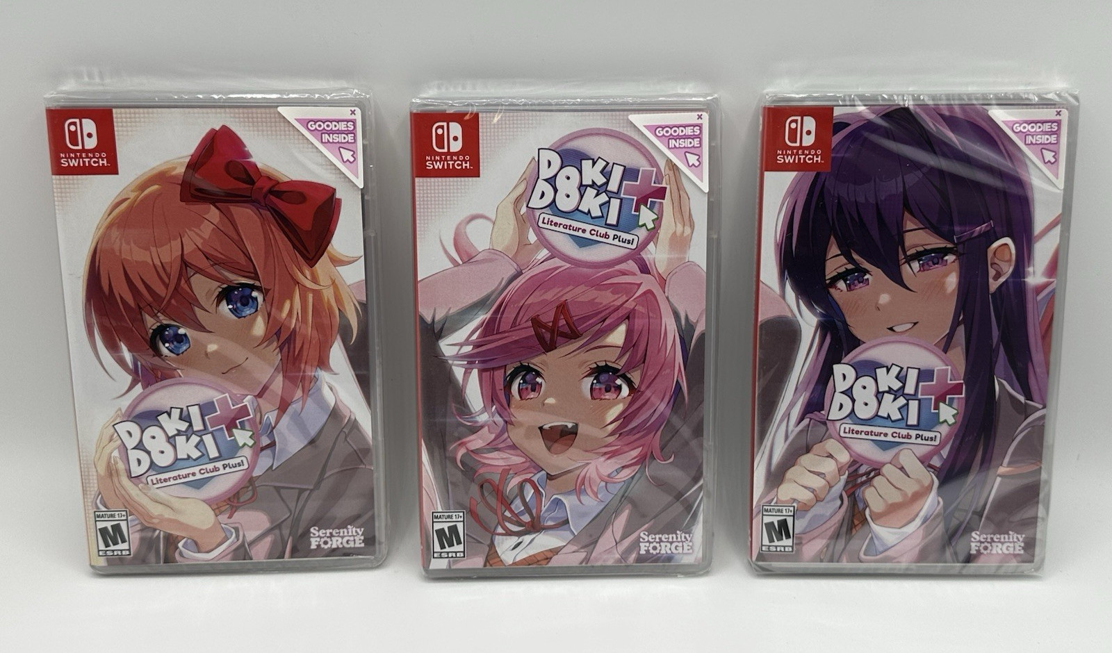 Doki Doki Literature Club Plus Full Set PAX Convention Exclusive Switch Set Of 3