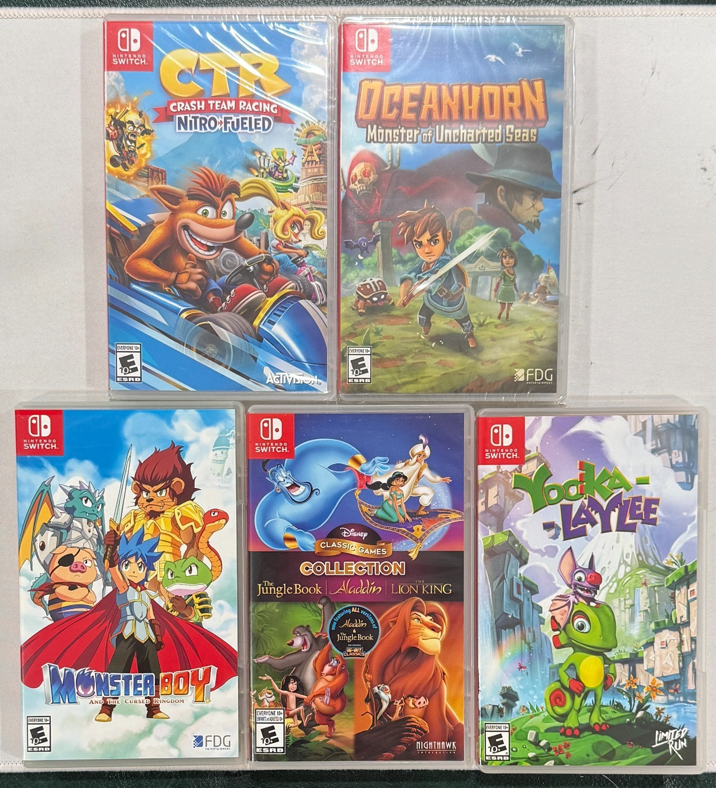 Nintendo Switch – 5 Games Lot – CIB/NIB – Monster Boy, Oceanhorn, Yooka Laylee