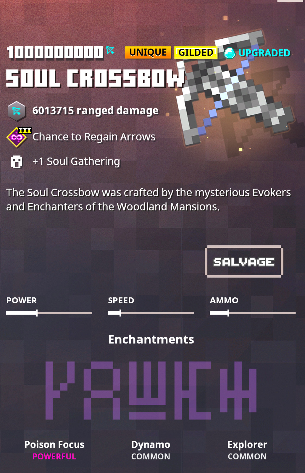 Minecraft Dungeons – Wither Armor Necromance Build Modded (Cross-play) (6 Items)