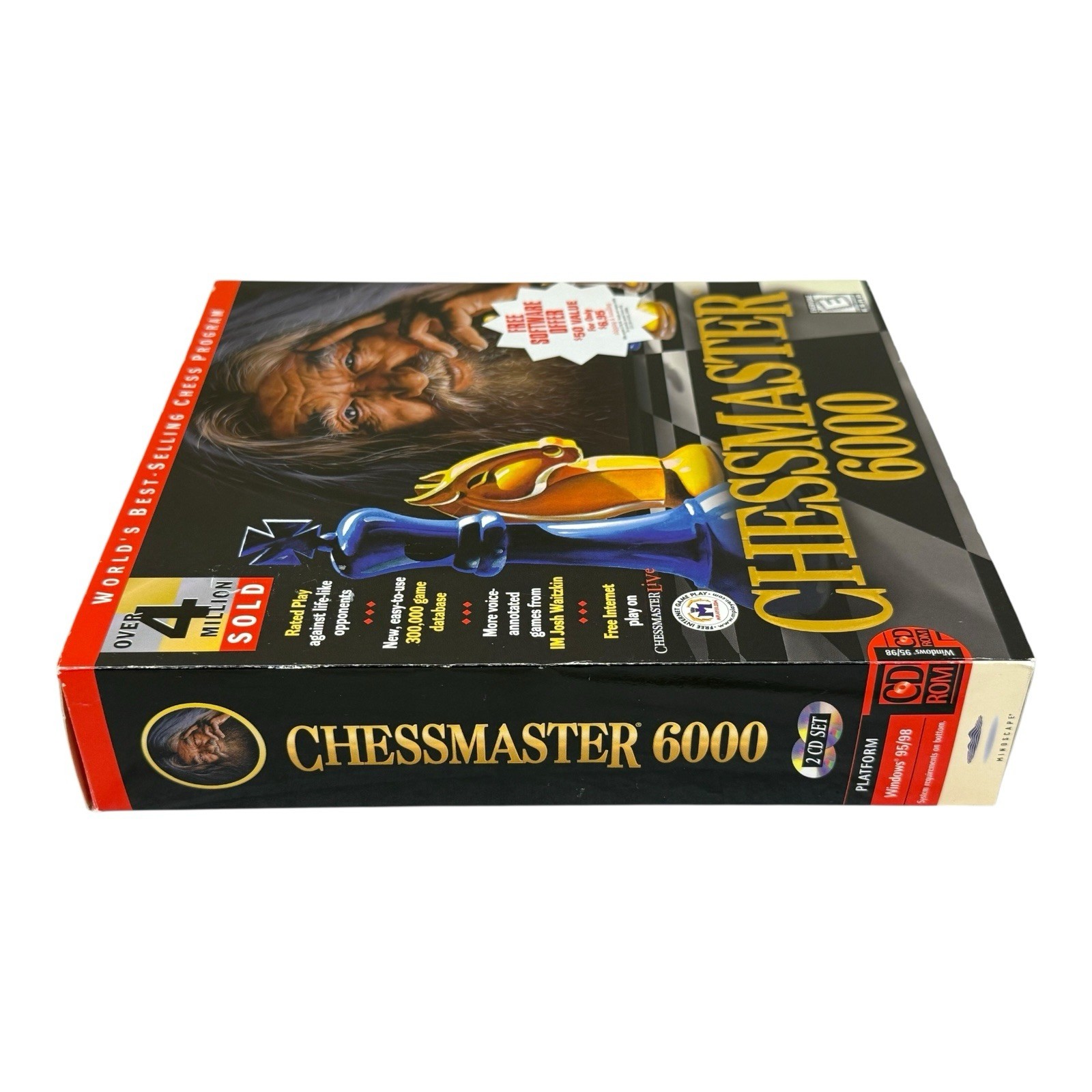 CHESSMASTER 6000 PC GAME Windows 95-98 CD 2 Disks~Excellent Condition!