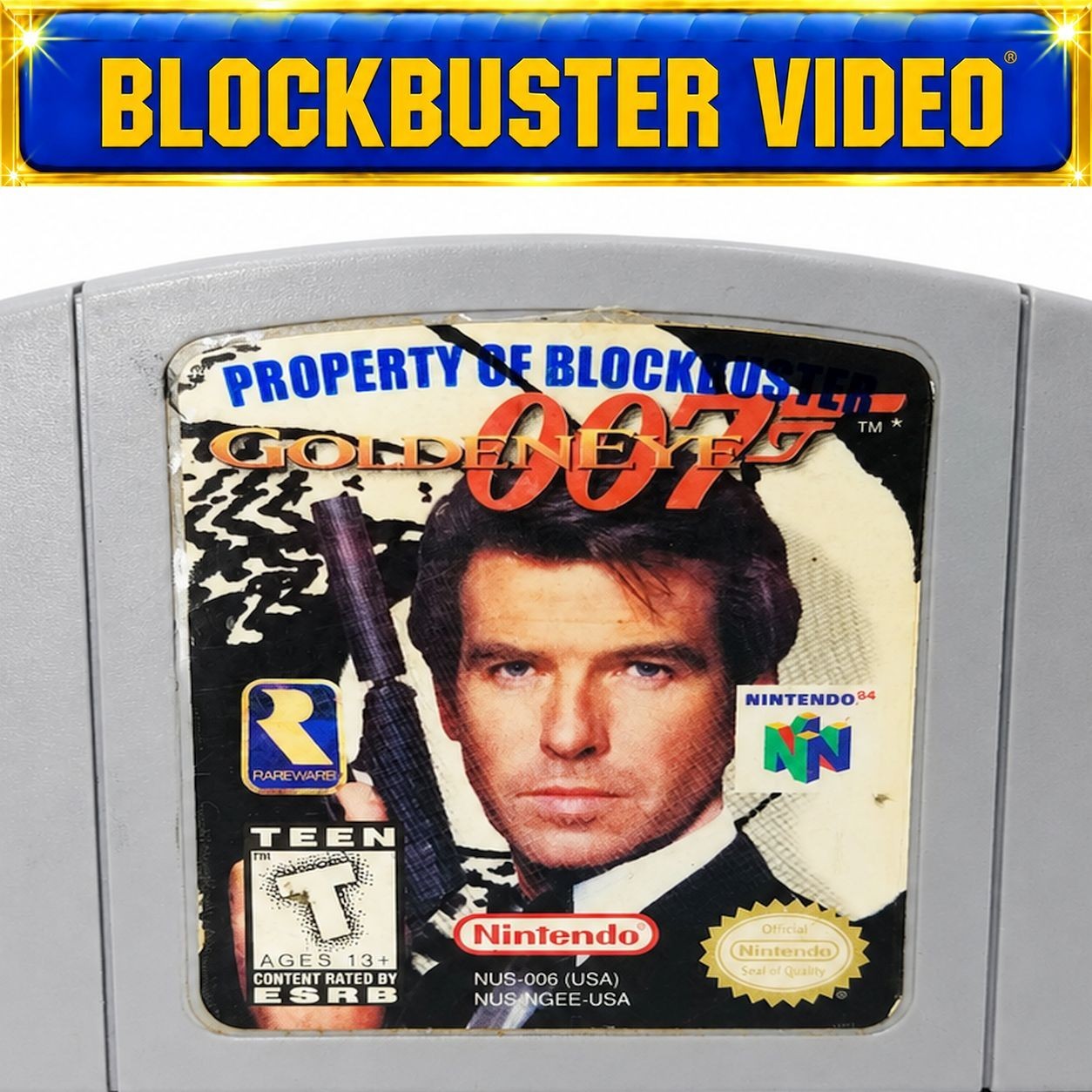 Goldeneye 007 Nintendo 64 N64 Game RARE BLOCKBUSTER Collectible Tested Works