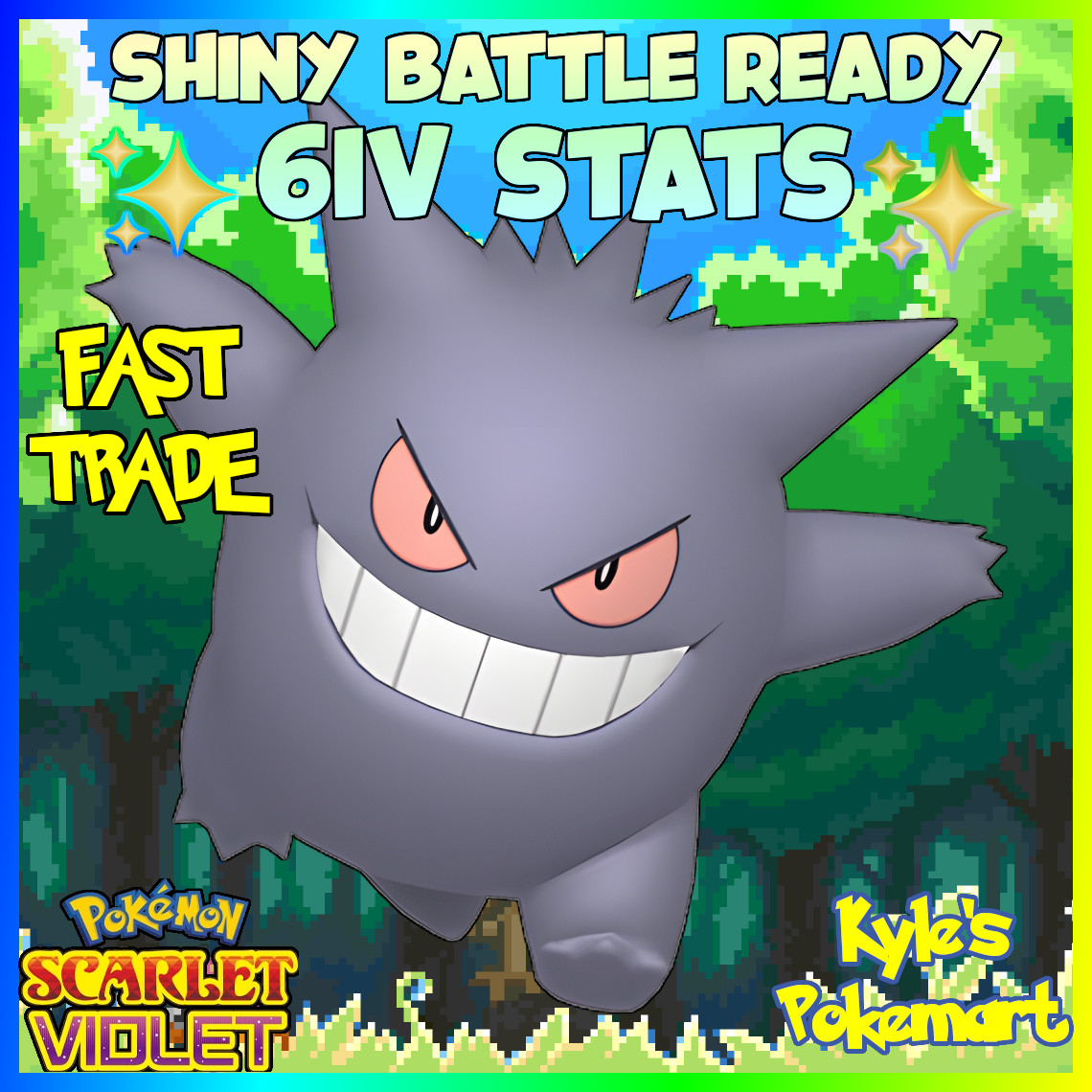 ✨ 6IV SHINY Gengar ✨ POKEMON SCARLET & VIOLET 🚀 FAST CUSTOMIZABLE