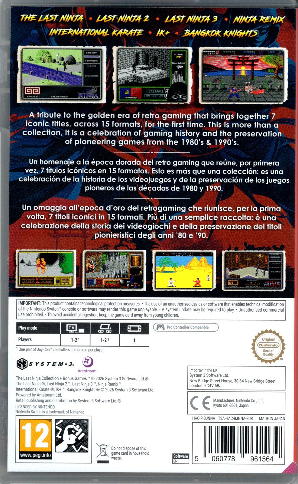 The Last Ninja Collection + Bonus Games for Nintendo Switch™