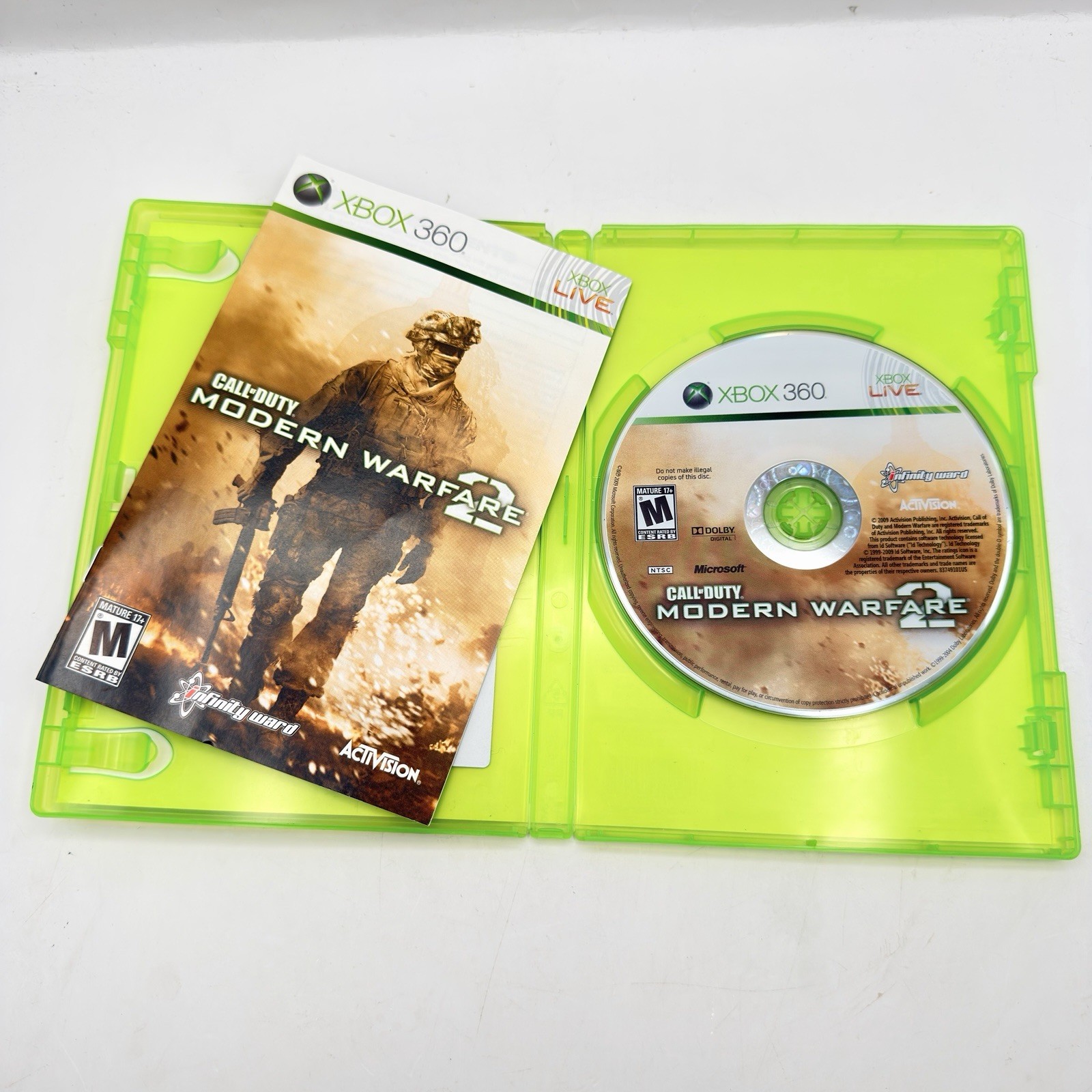 Xbox 360 Gears Of War 2 Battlefield BC2 Mass Effect 2 COD MW2 Lot Of 4 Games