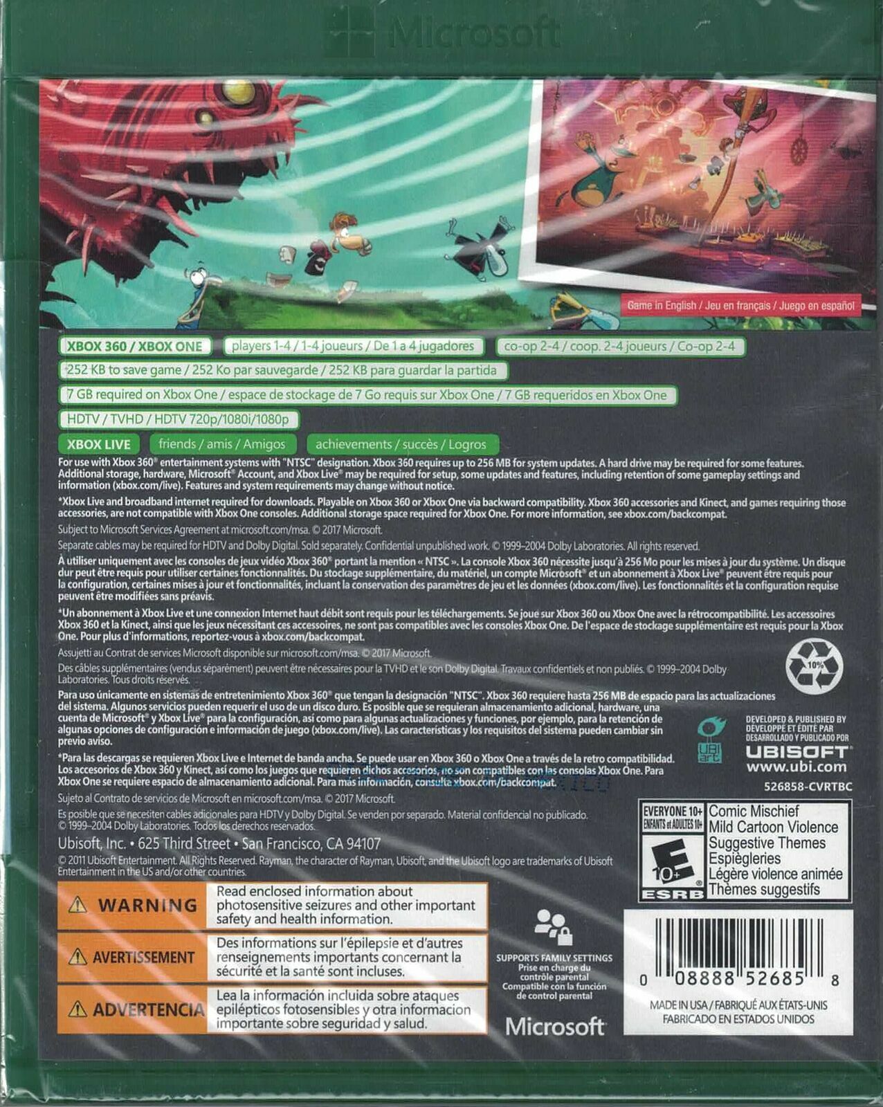 Rayman Origins – Microsoft Xbox One / 360 [2D Sidescrolling Platformer Game] NEW