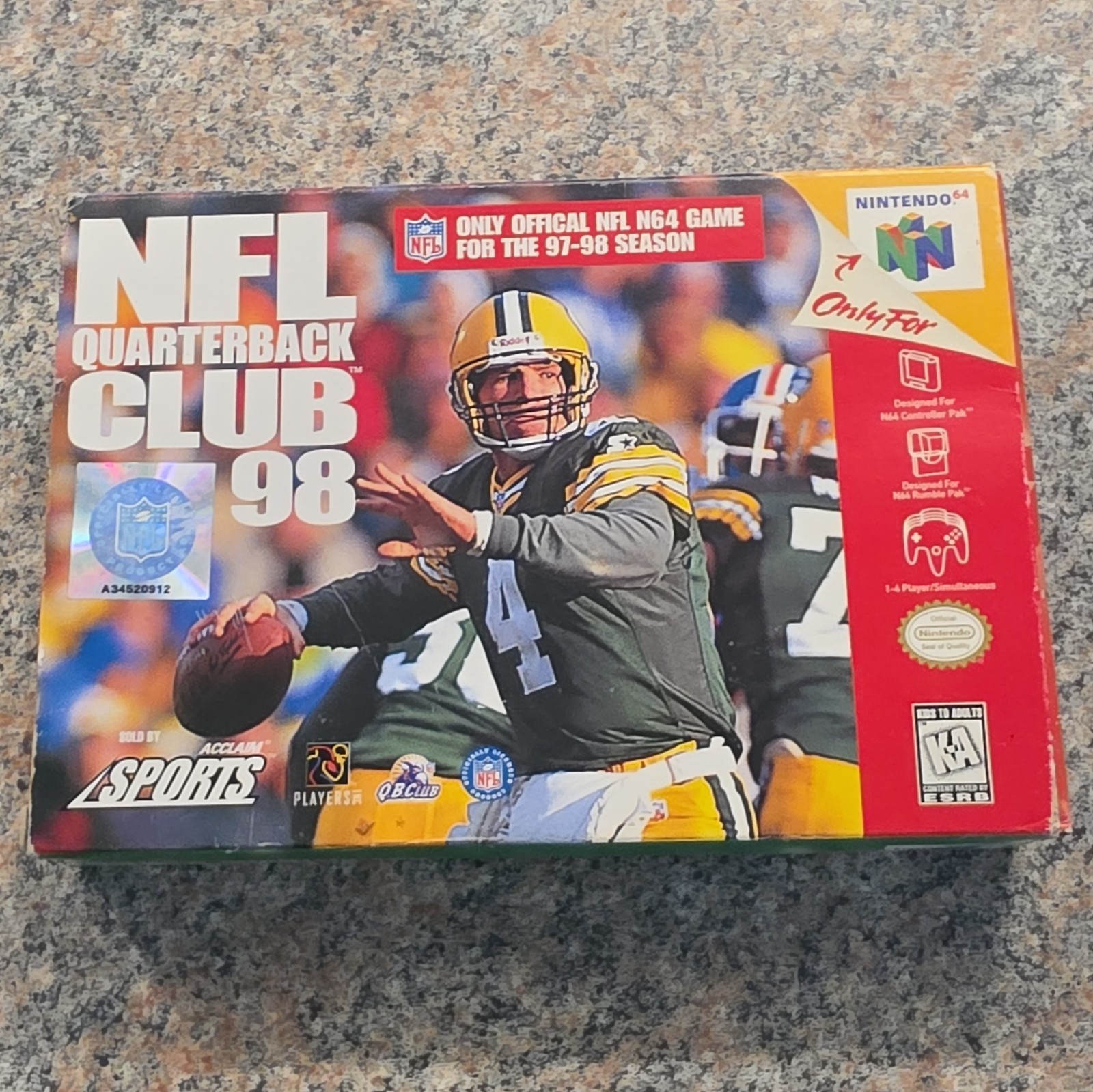 Acclaim Sports NFL Quarterback Club 98 Nintendo 64 N64 CIB w/ Manual KA NTSC