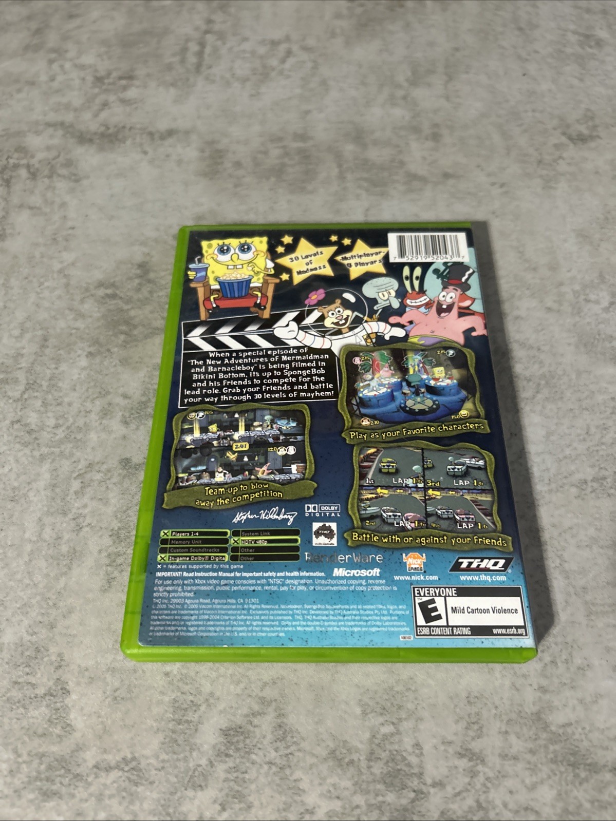 SpongeBob SquarePants: Lights Camera Pants (Microsoft Xbox) Complete CIB Tested