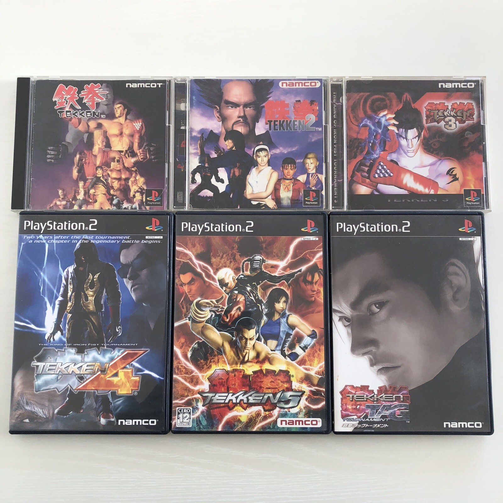 Tekken 1 2 3 4 5 Tag Tournament PS1 PS2 set of 6 games Playstation Namco Japan