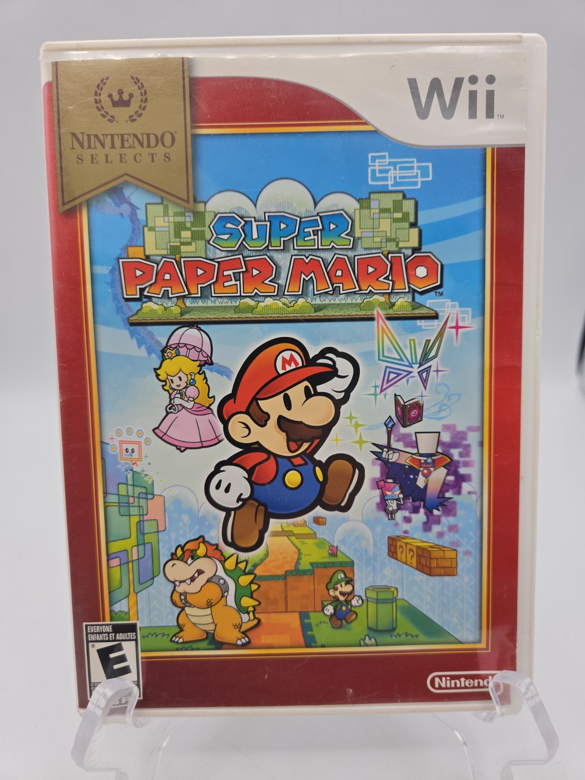 Super Paper Mario (Nintendo Selects Wii, 2007) Complete CIB w/Manual Tested