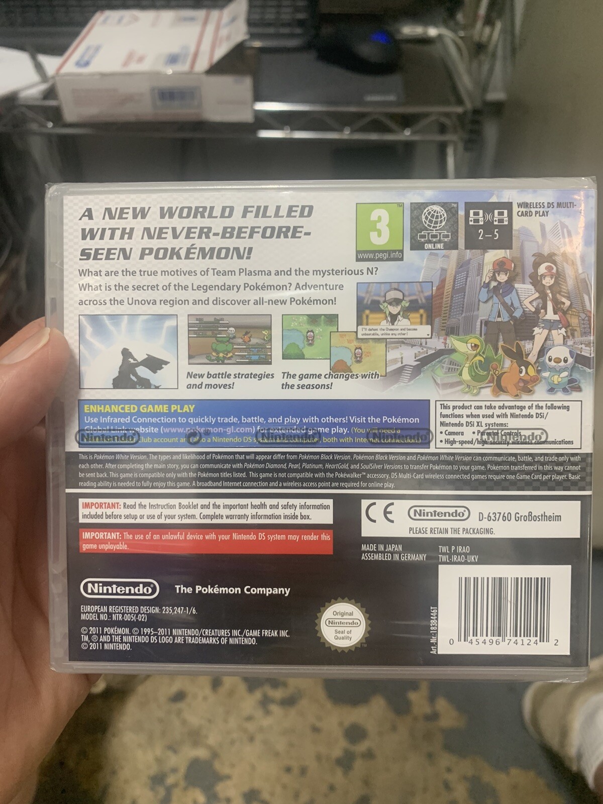 Pokemon White Version (DS, 2011) PAL Pegi 3 Factory Sealed English authentic