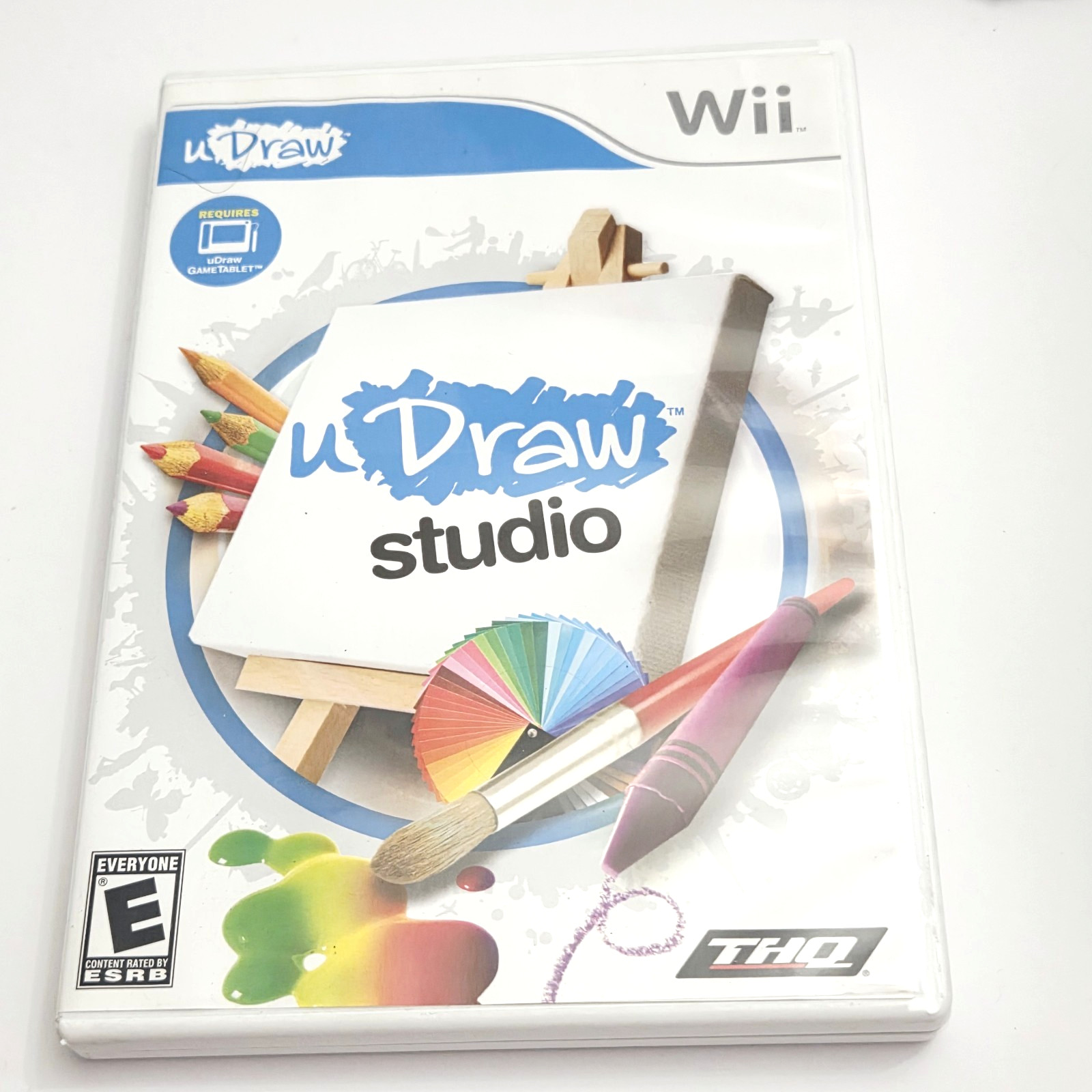 Nintendo Wii Console Bundle 2 Video Games uDraw Studio Tablet Controller Nunchuk
