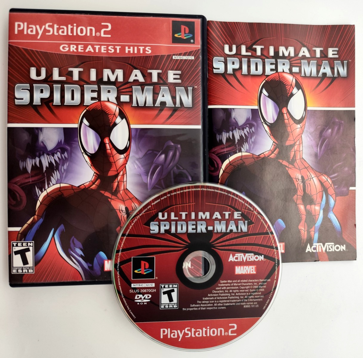 Ultimate Spider-Man (Sony PlayStation 2 PS2, 2005) COMPLETE CIB Tested – Wear