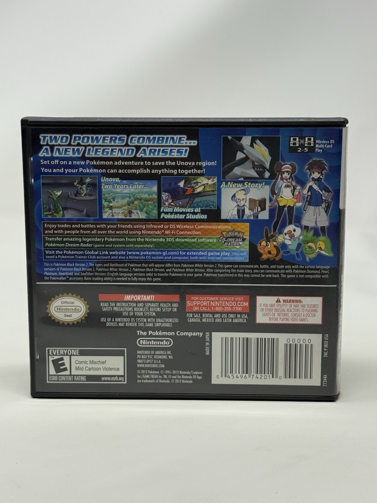 Pokemon Black Version 2 Nintendo DS Authentic Complete CIB w/ All Inserts Tested
