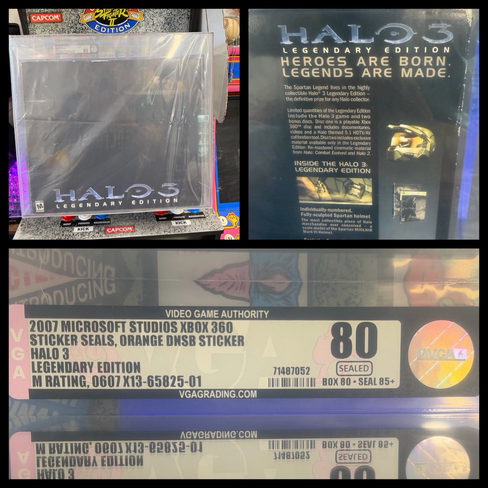 2007 XBOX 360 Halo 3 Legendary Edition Orange DNSB Sticker VGA 80 Sealed NEW