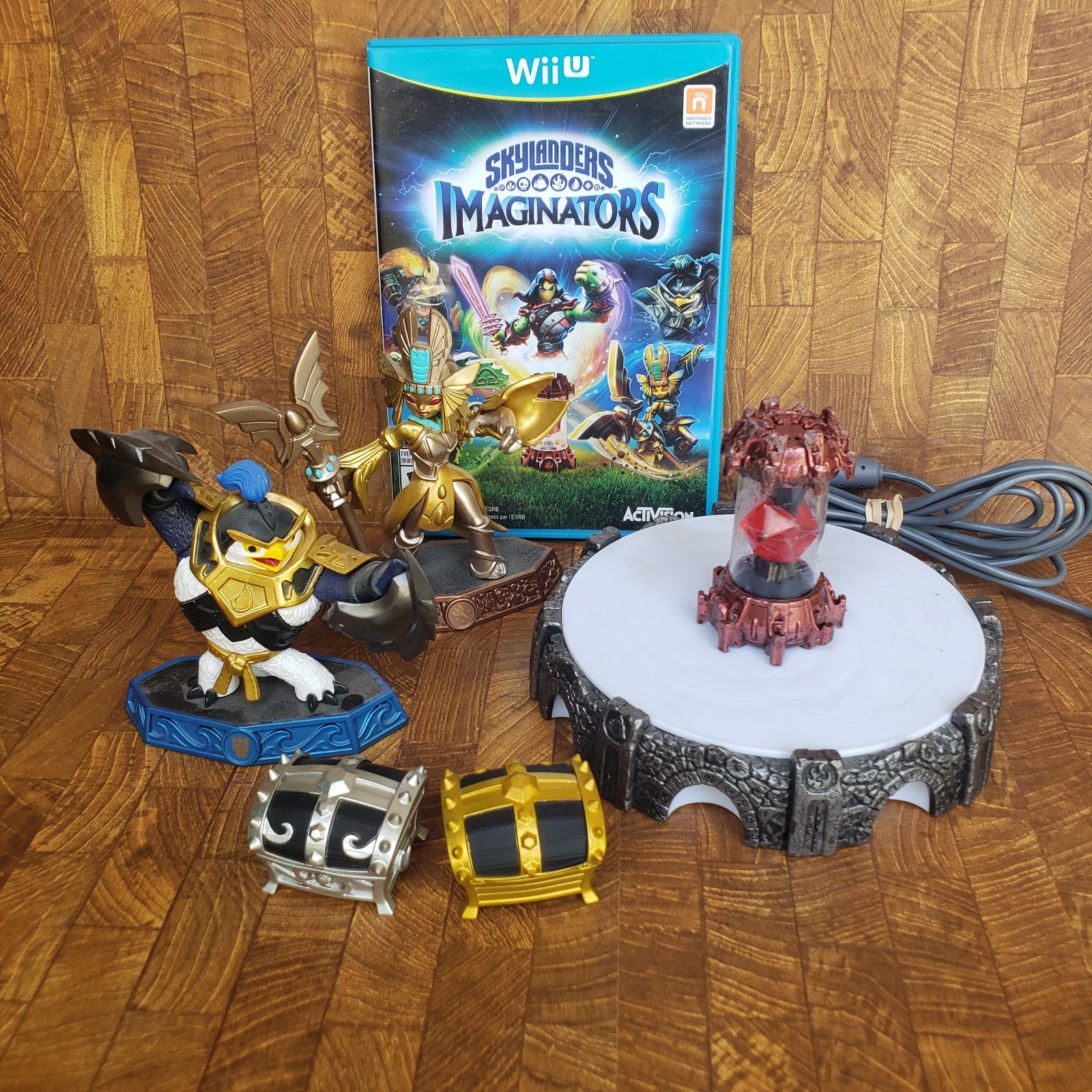 Nintendo Wii U Skylanders Imaginators Game w/ Portal Crystal 2 Figures 2 Chests
