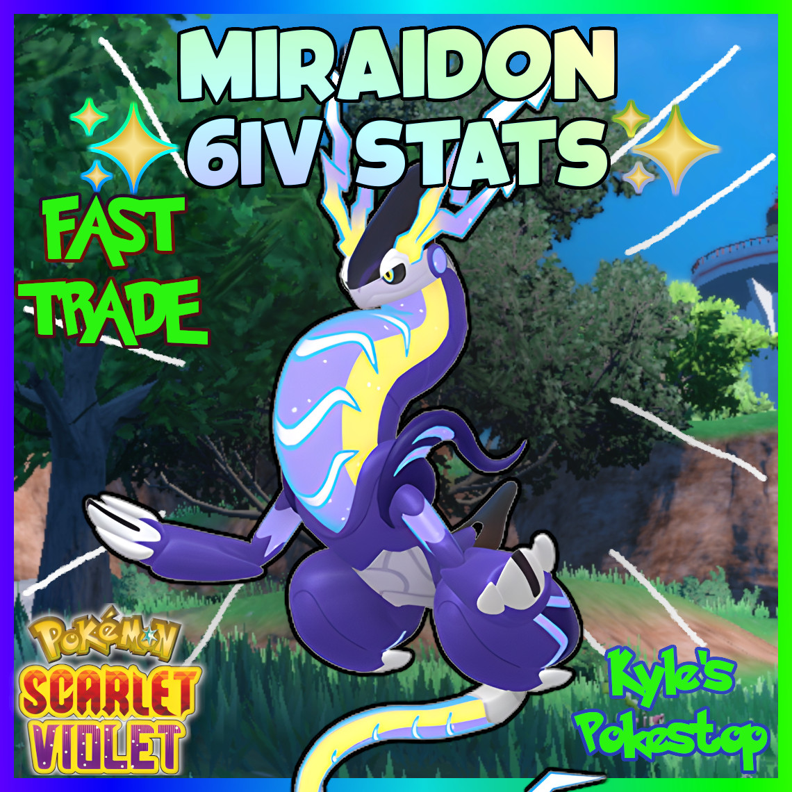 6IV MIRAIDON | POKEMON SCARLET & VIOLET | EV’D BATTLE READY 🚀Fast Trade🚀