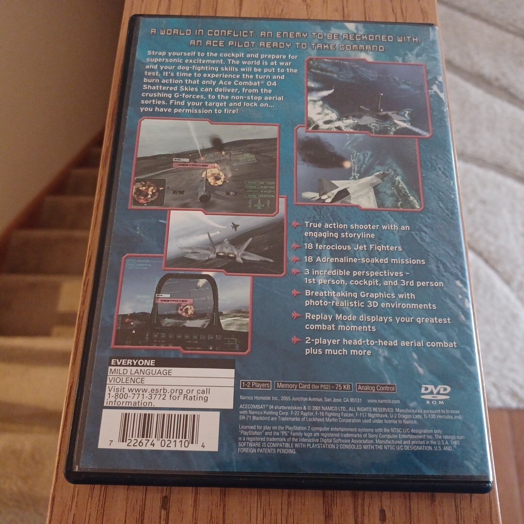 Ace Combat 4 Shattered Skies 2001 PS2 Playstation 2 No Manual Namco 1 Day Ship