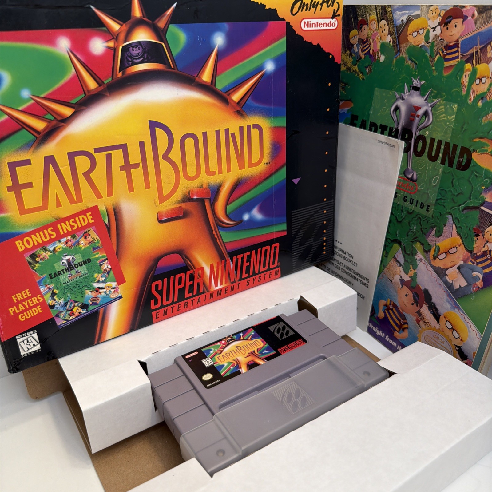 EarthBound Big Box SNES Super Nintendo Game CIB Complete VGC w/ Scratch N Sniff