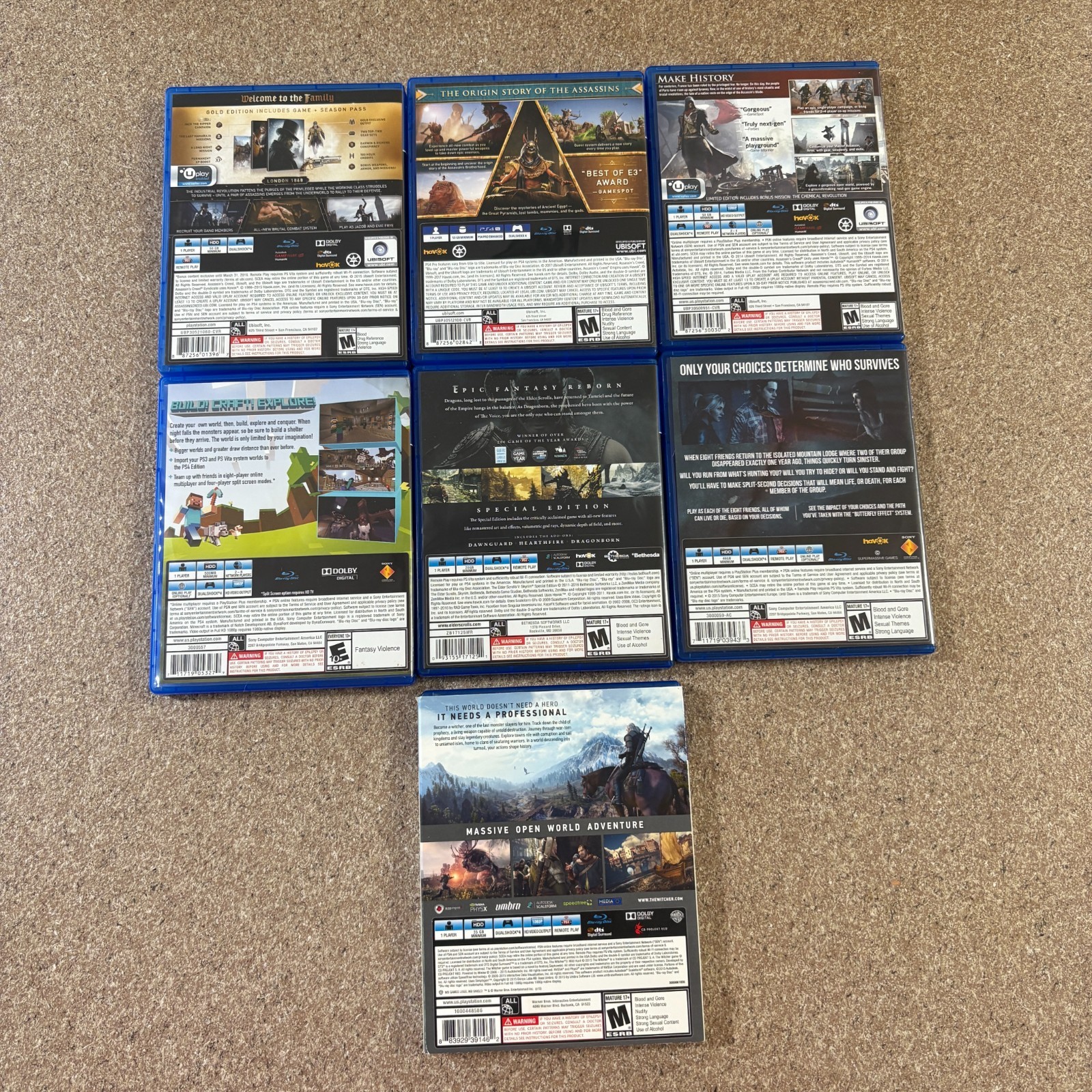 Playstation PS4 Games “You Choose” Minecraft, The Witcher, Dragon Age and more