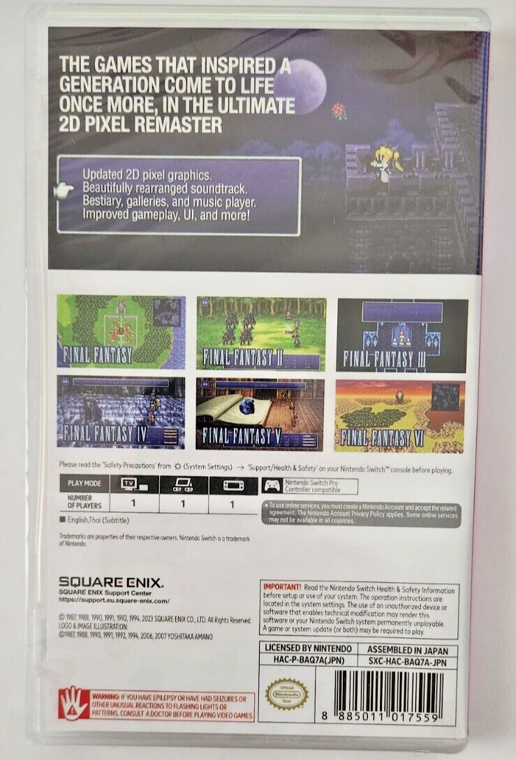 Final Fantasy I-VI Pixel Remaster Collection Switch Brand New Game (RPG 2021)