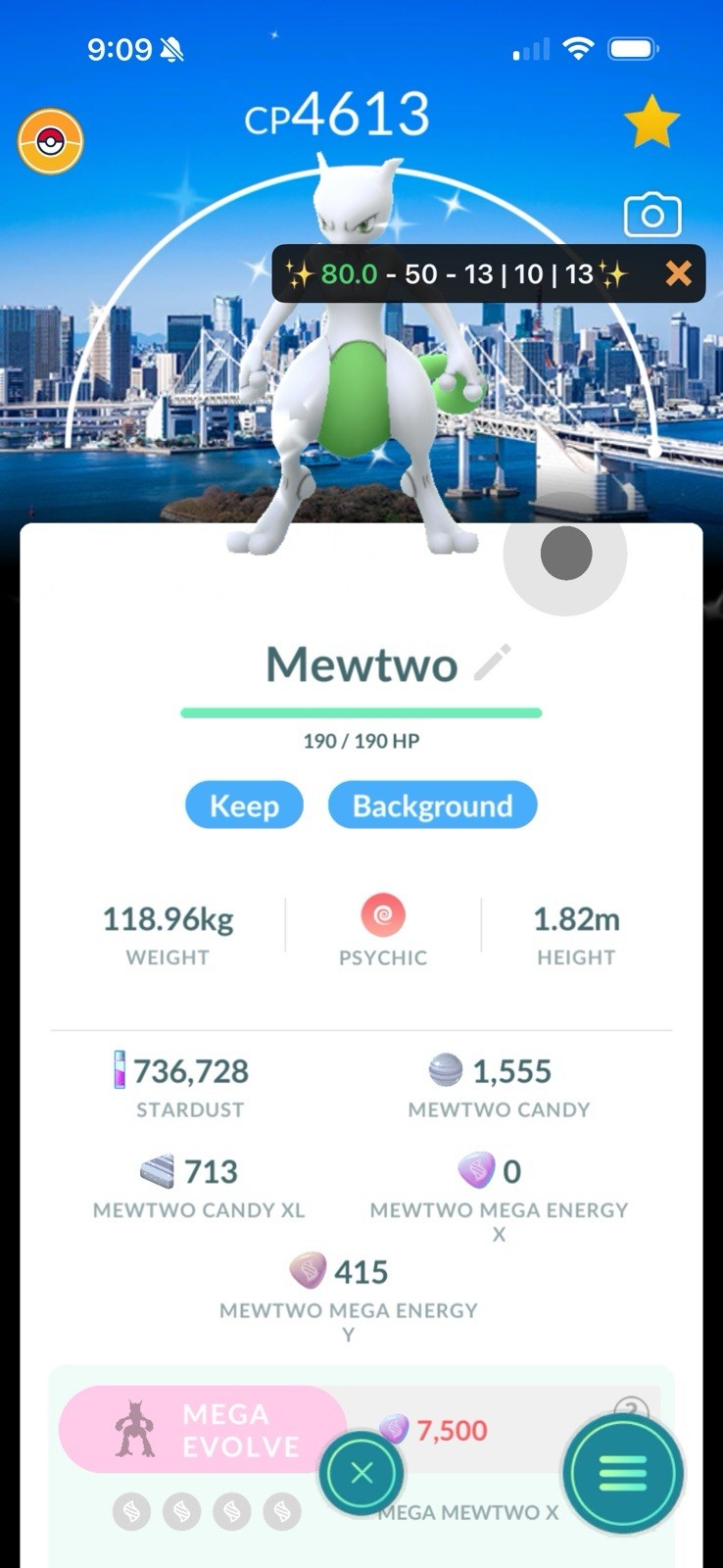 Shiny Mewtwo✨Tokyo Background✨Level 50✨GO FEST✨TRADE ✨Read description