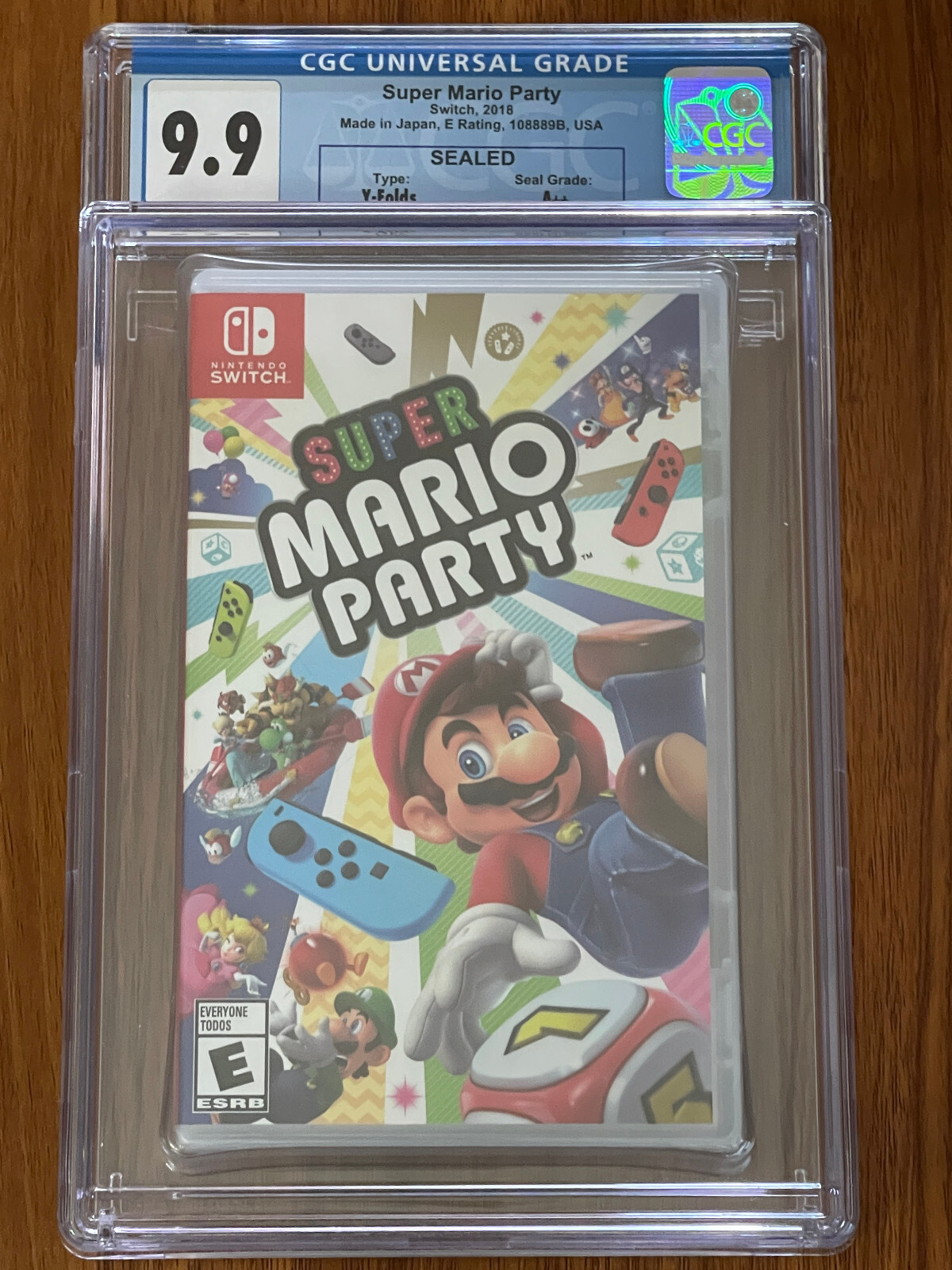 NEW SEALED Encased 2018 SWITCH SUPER MARIO PARTY CGC VGA Graded 9.9 Y-Fold A++