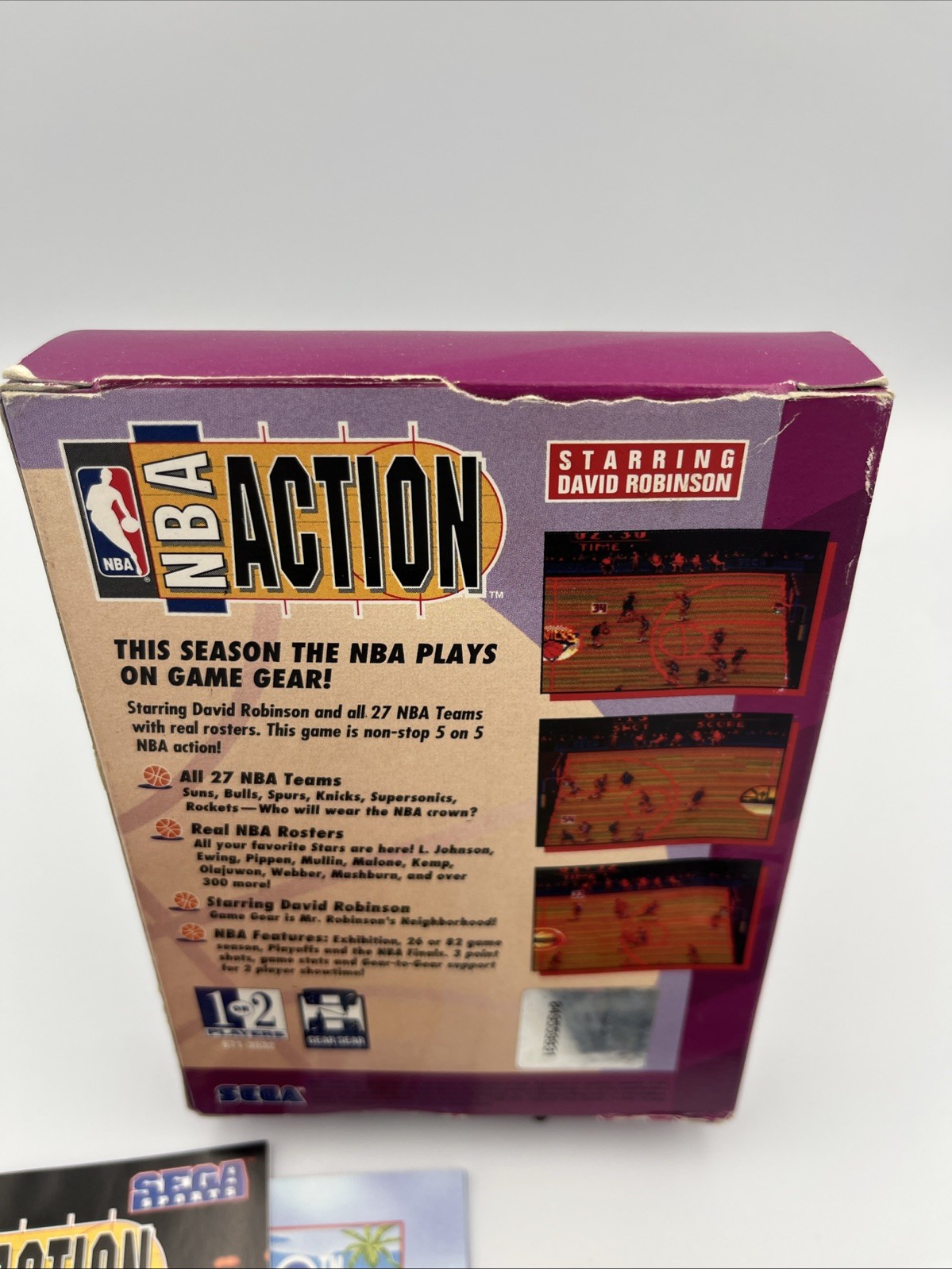 NBA Action Starring David Robinson (Sega Game Gear, 1994) CIB Complete Untested