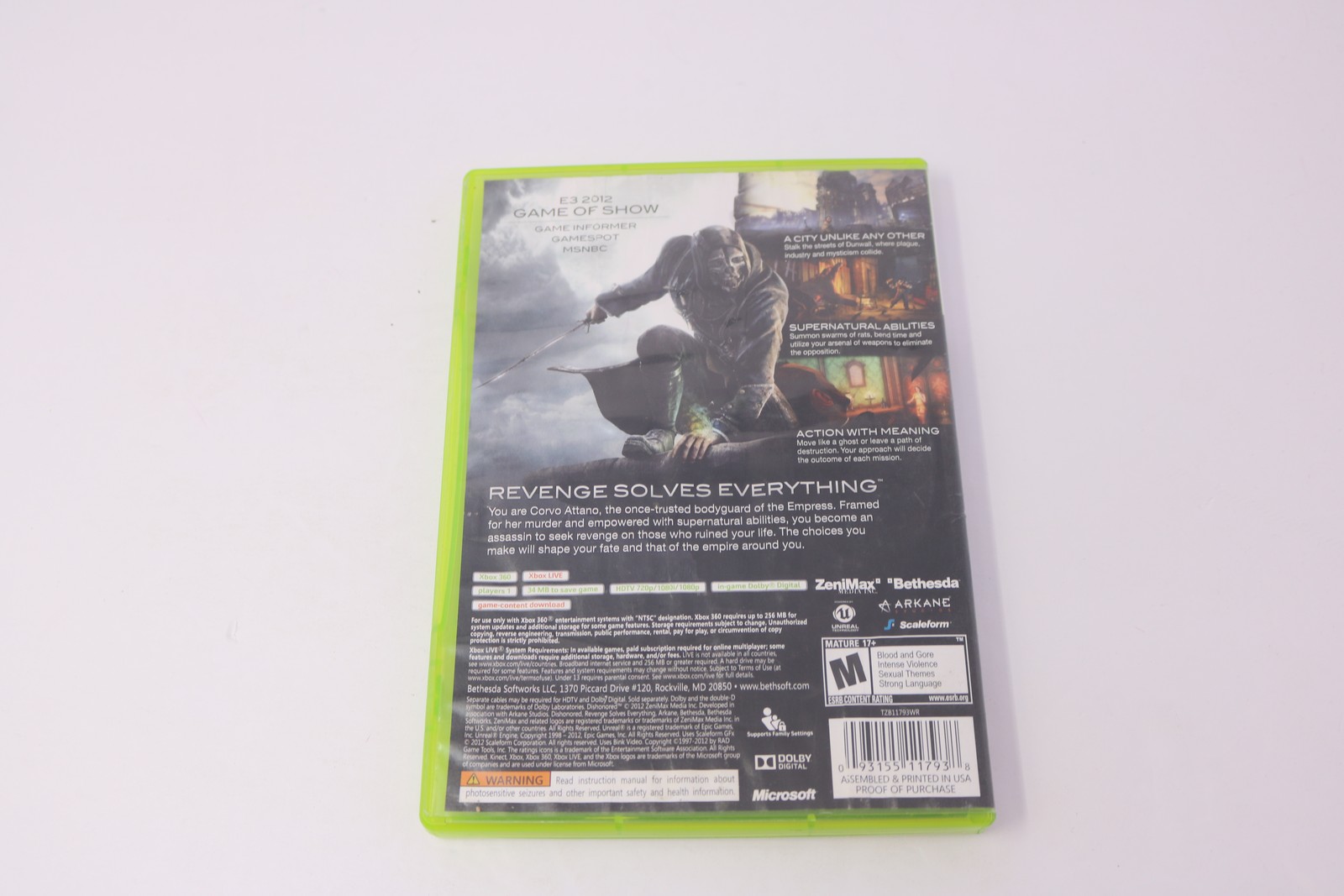 Dishonored Xbox 360
