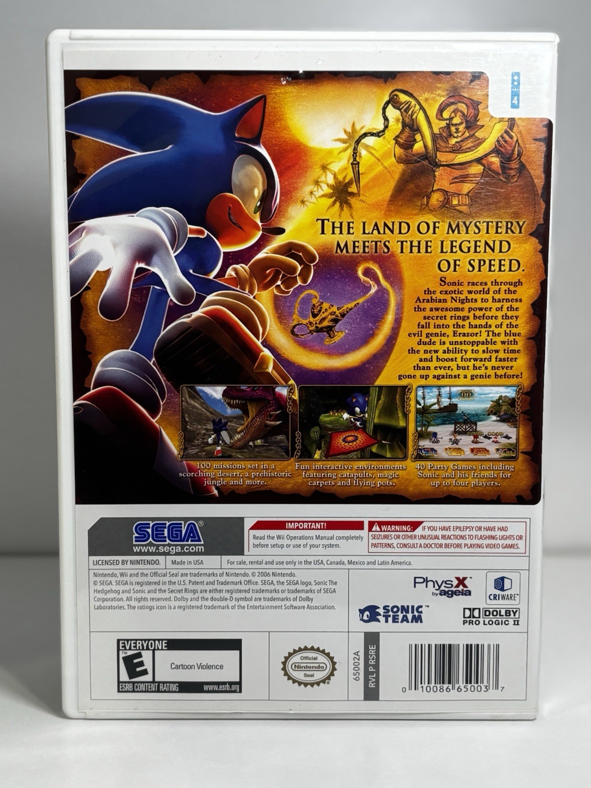 Sonic and the Secret Rings Nintendo Wii Target Exclusive with Comic DVD