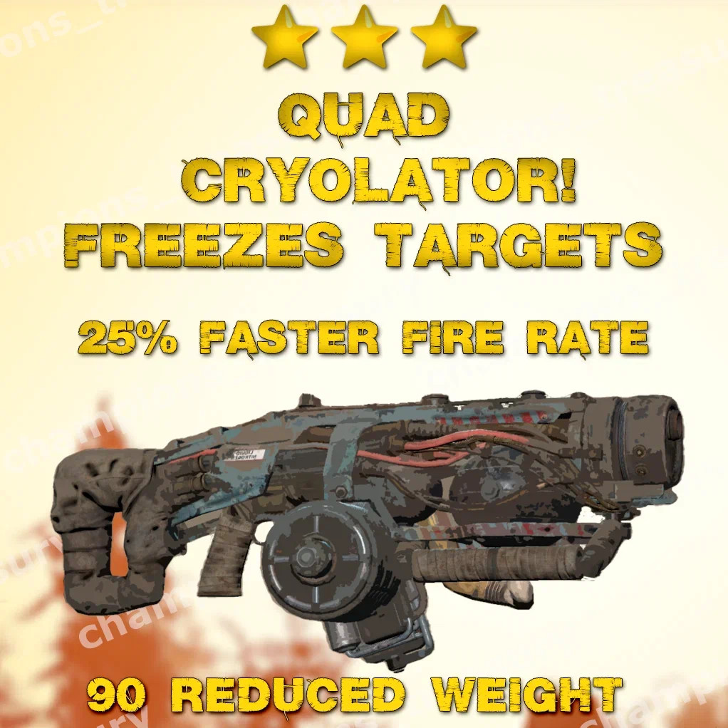 FALLOUT 76 [PC] QUAD RAPID [LIGHTWEIGHT] CRYOLATOR [CHEAPEST ON EBAY]
