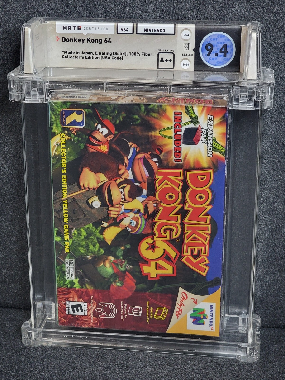 N64 DONKEY KONG 64 Wata 9.4 A++ New Factory Sealed CGC Nintendo 64 VGA DK64