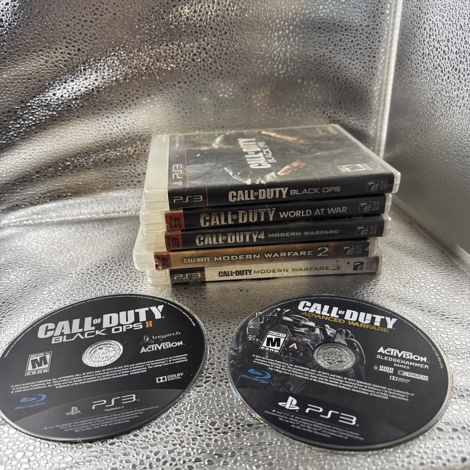 Ps3 Call Of Duty Game Lot: World at War, Black Ops 1 & 2, MW2, COD 4 MW3 AW WAW