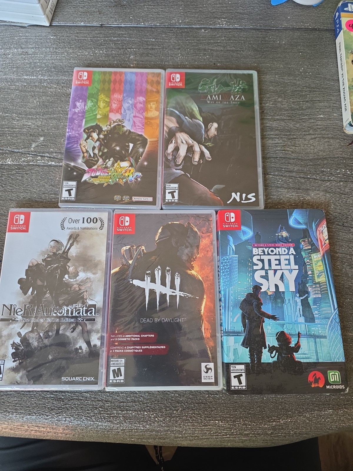 5 Sealed Switch Games, Beyond Steel Sky, Nier Automata, Kami Waza, Dbd, Jojo