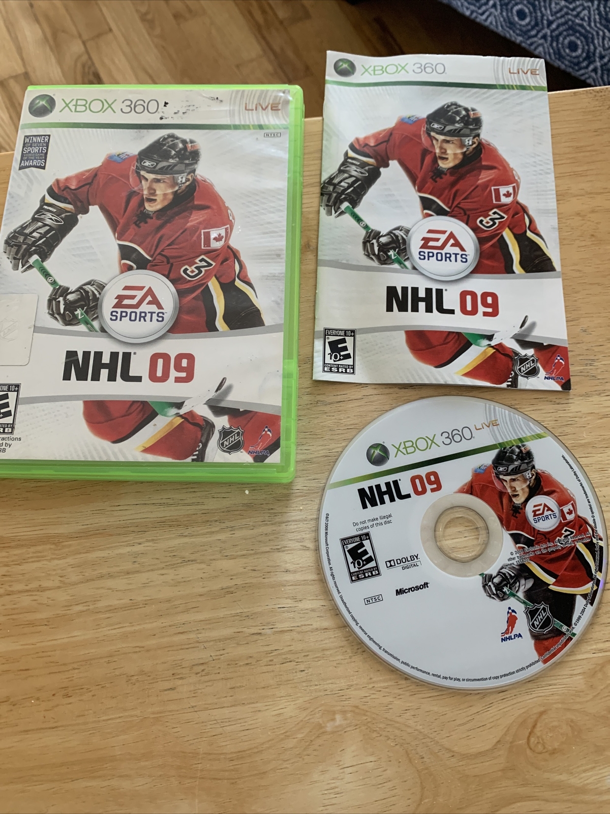 XBOX 360 Game NHL 09 (EA Sports)Tested Free Shipping-VG