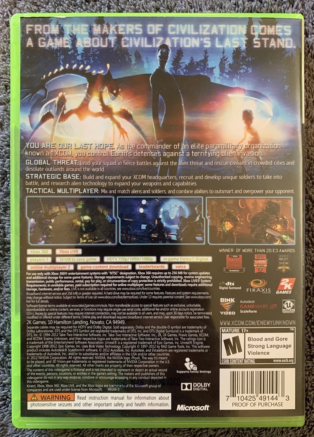 XCOM: Enemy Unknown – Xbox 360 – Tested & Works Complete With Manual CIB