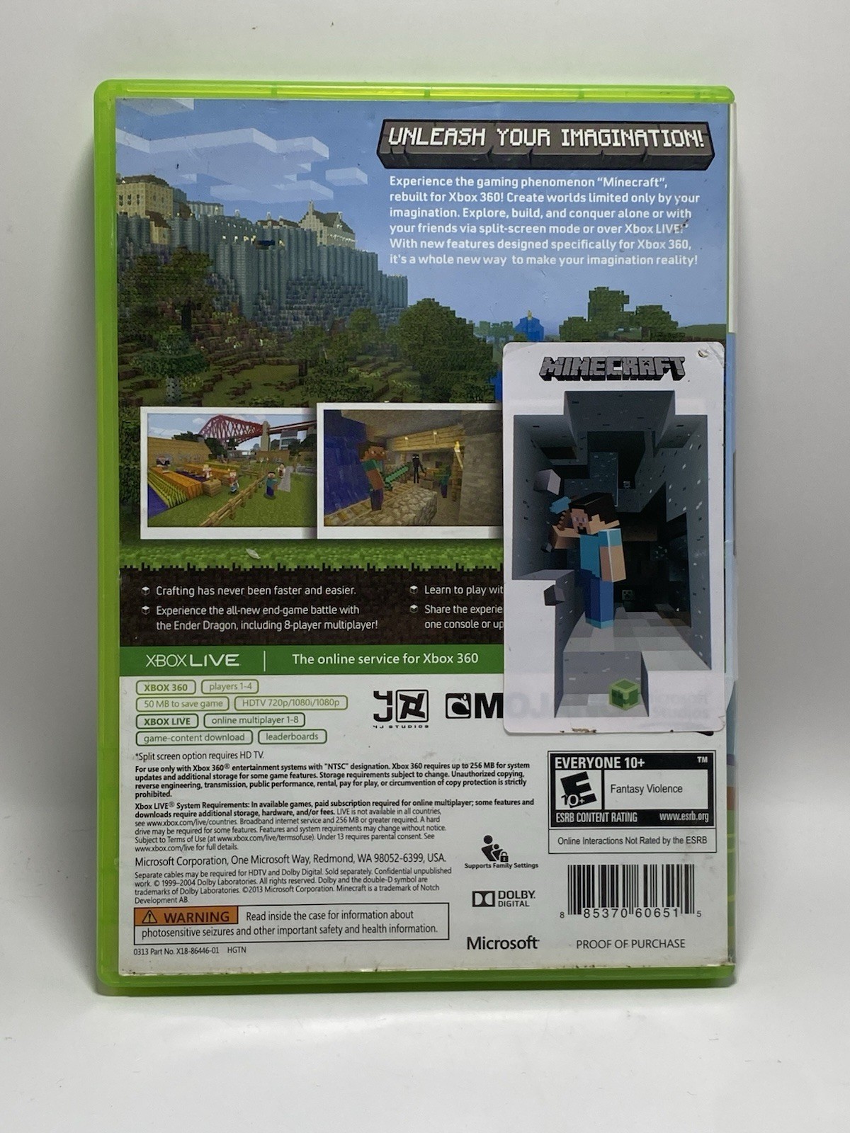 Minecraft Xbox 360 Edition Microsoft Mojang Xbox 360