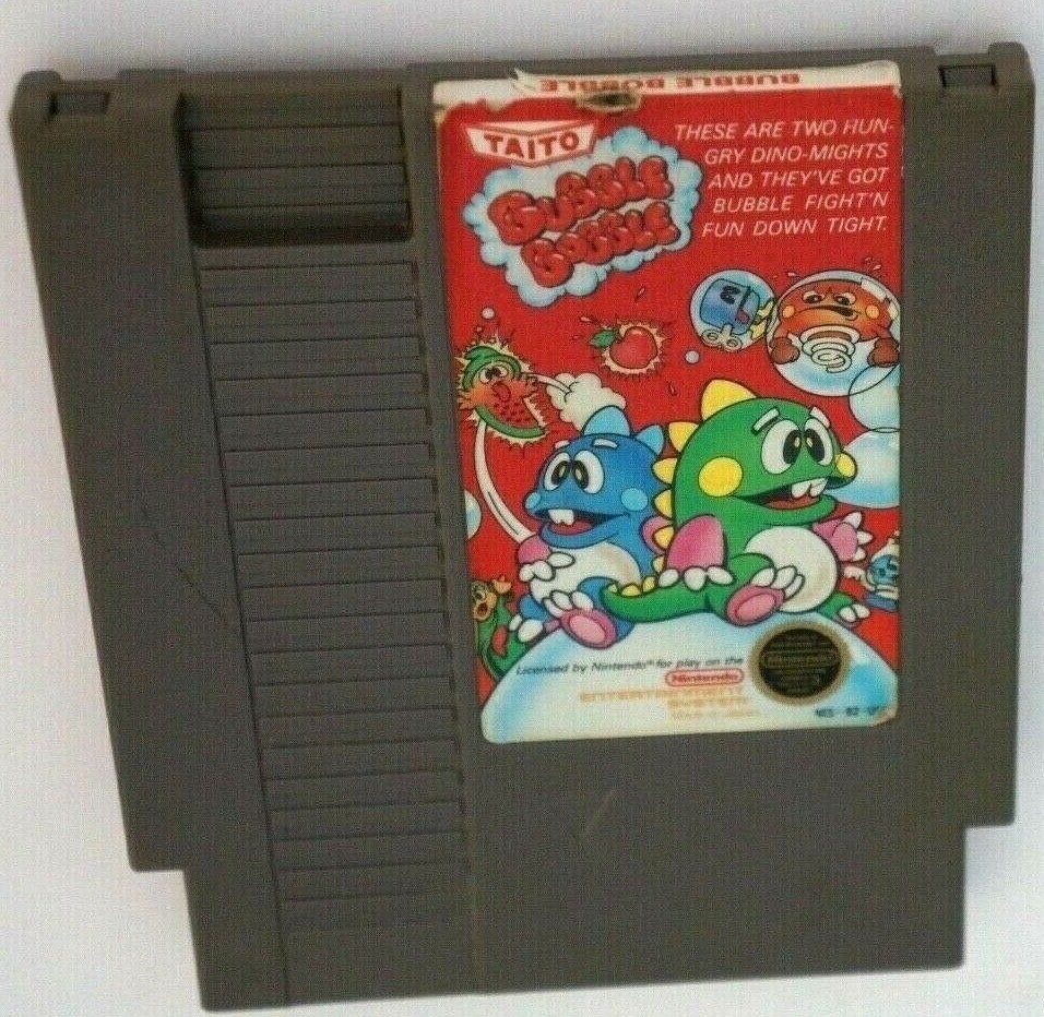 1988 Taito BUBBLE BOBBLE Nintendo NES Video Game Made In Japan Very Good Shape