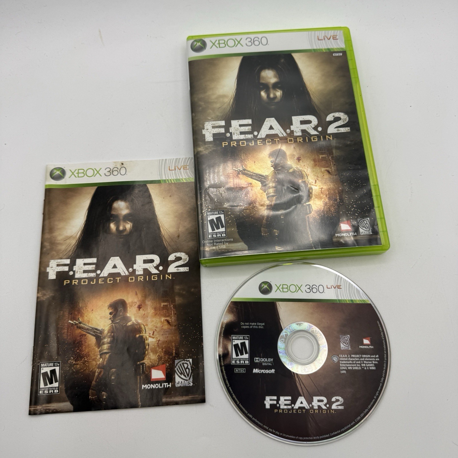 F.E.A.R. 2 Project Origin Xbox 360 Complete CIB