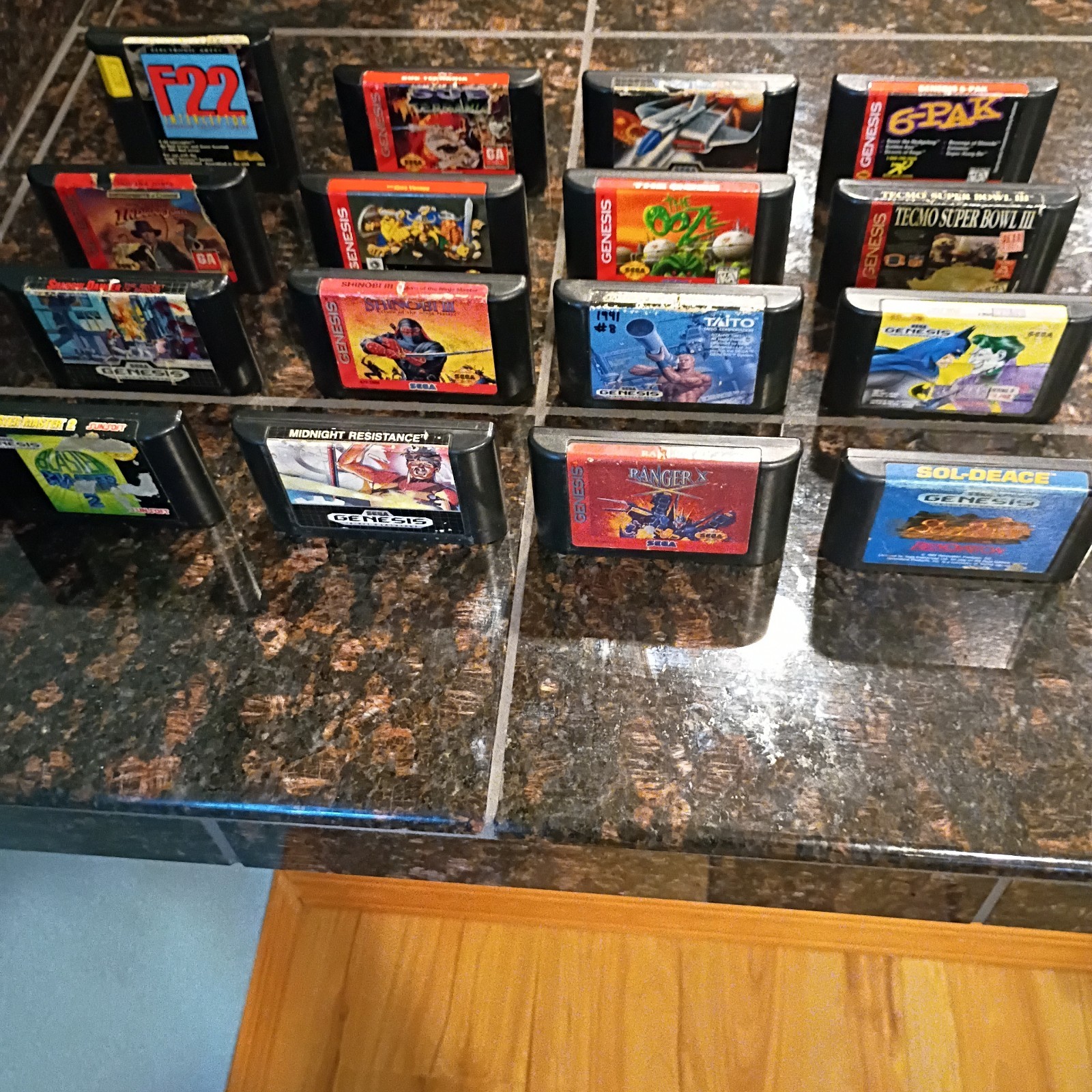 Lot of 16 Sega Genesis Games Sol-Deace, Thunder Fox, Revenge of the Joker/Tested