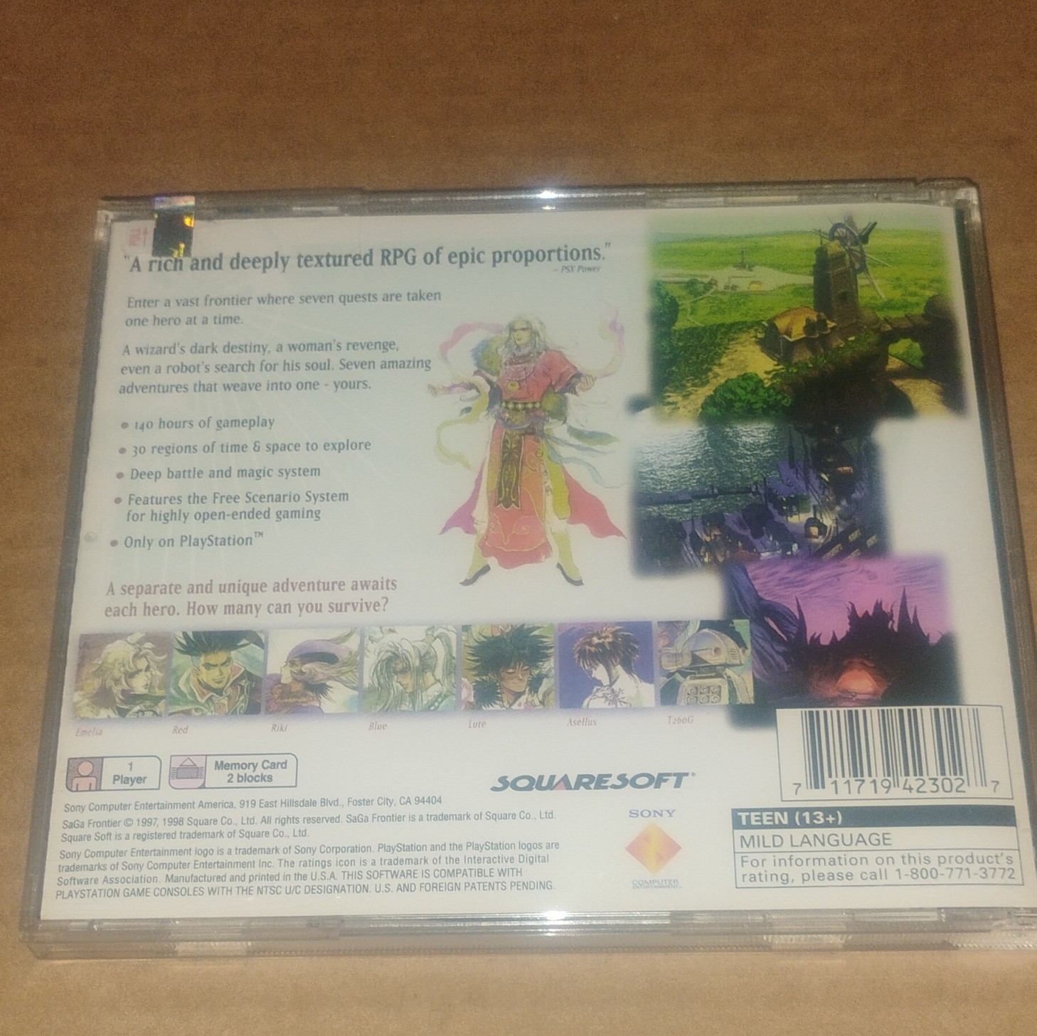 SquareSoft SaGa Frontier Sony PlayStation 1 Role Playing RPG 1998
