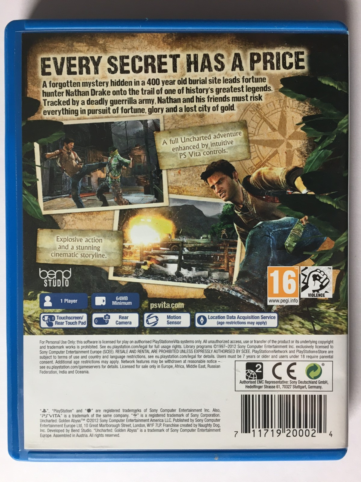 Unchartered Golden Abyss (Region Free, Works Worldwide) PS Vita V1