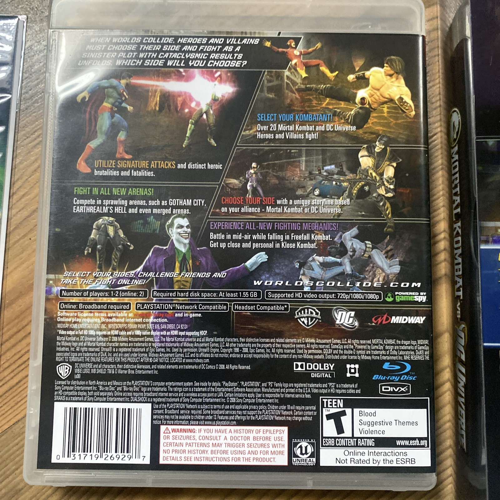 Mortal Kombat vs DC Universe Kollector’s Edition + Promo Card Playstation 3 PS3