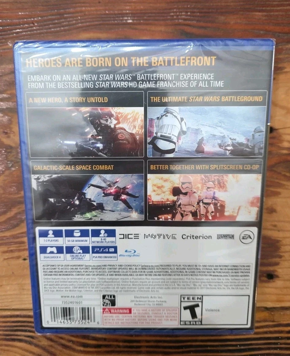 SONY PS4 PlayStation 4 STAR WARS BATTLEFRONT II 2 EA New Sealed 2017 MISB